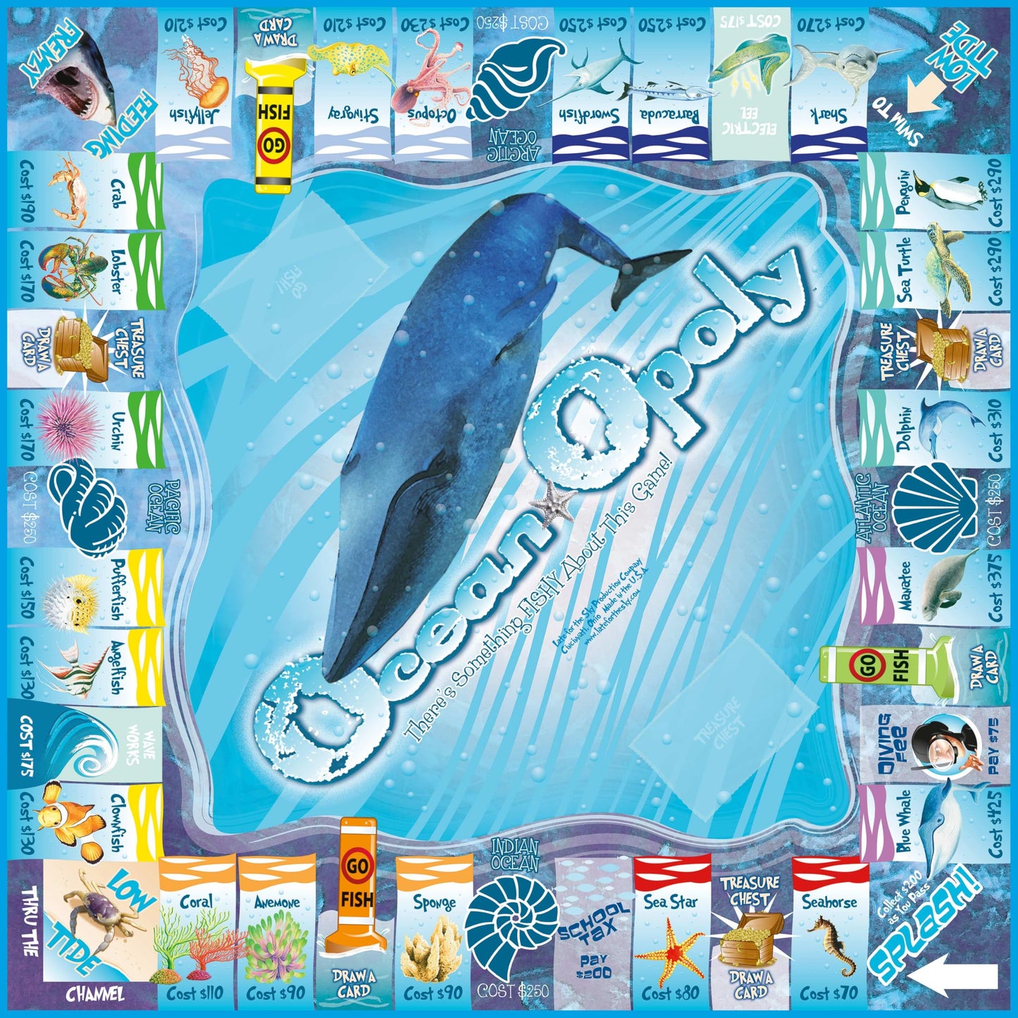 Late for the Sky Ocean-Opoly Board Game – Family Strategy & Marine Life Adventure for 2-6 Players