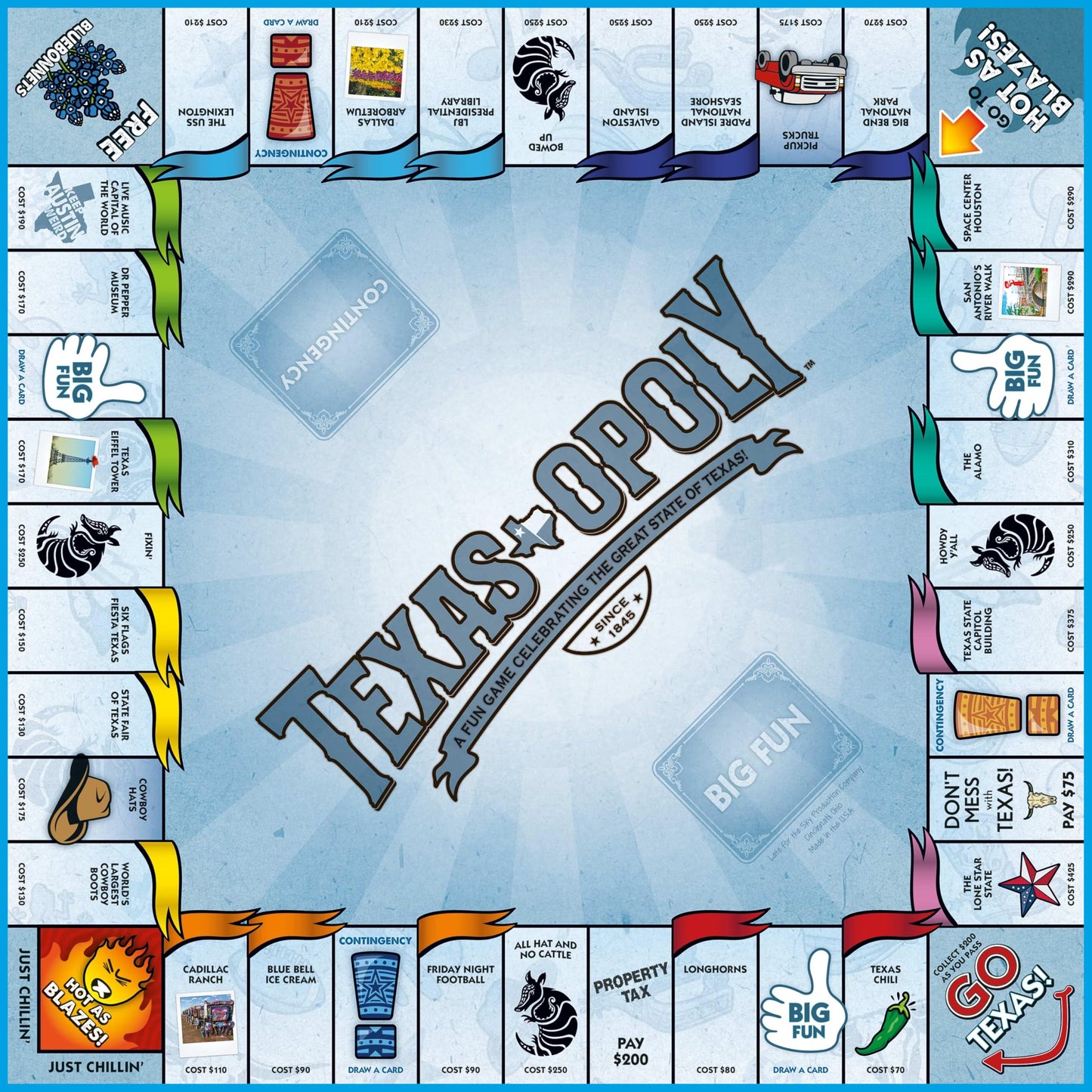 Late for the Sky Texas-opoly Game | 96 Months to 9600 Months
