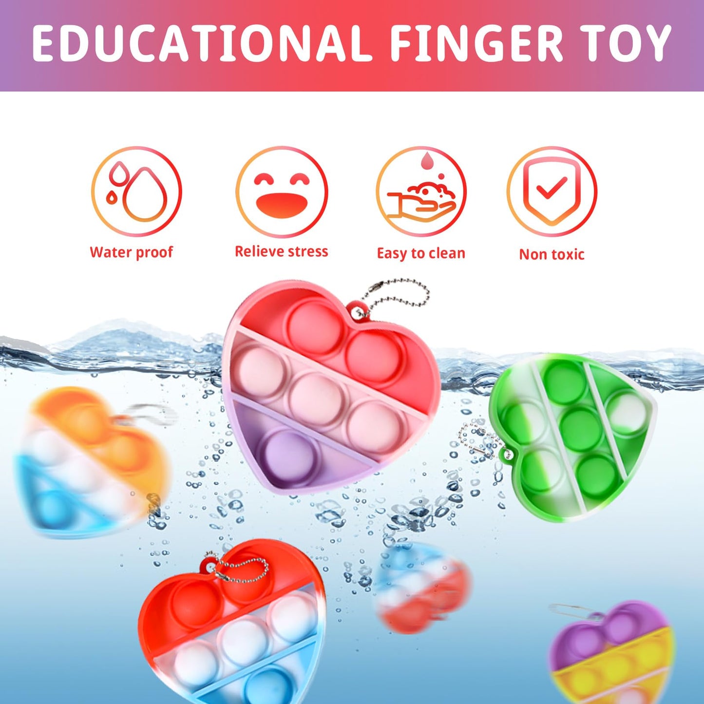 Lateefah Valentines Day Gifts for Kids – 30 Mini Pop Fidget Toys & Cards