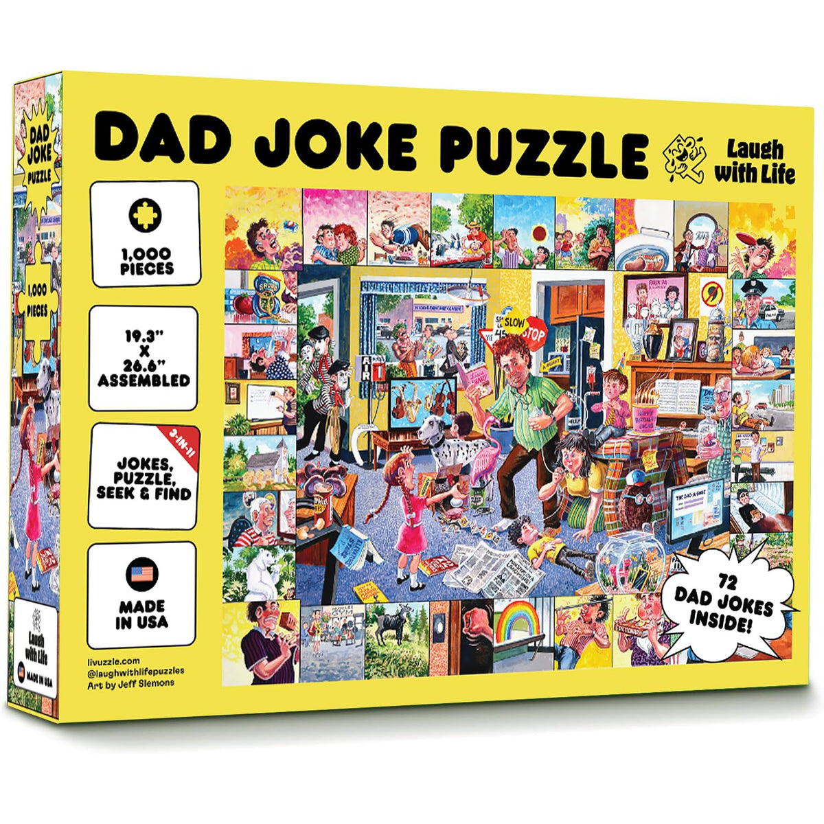 Laugh with Life Dad Joke Puzzle – 1000-Piece Jigsaw for Adults & Teens | Funny Family Game Night Gift