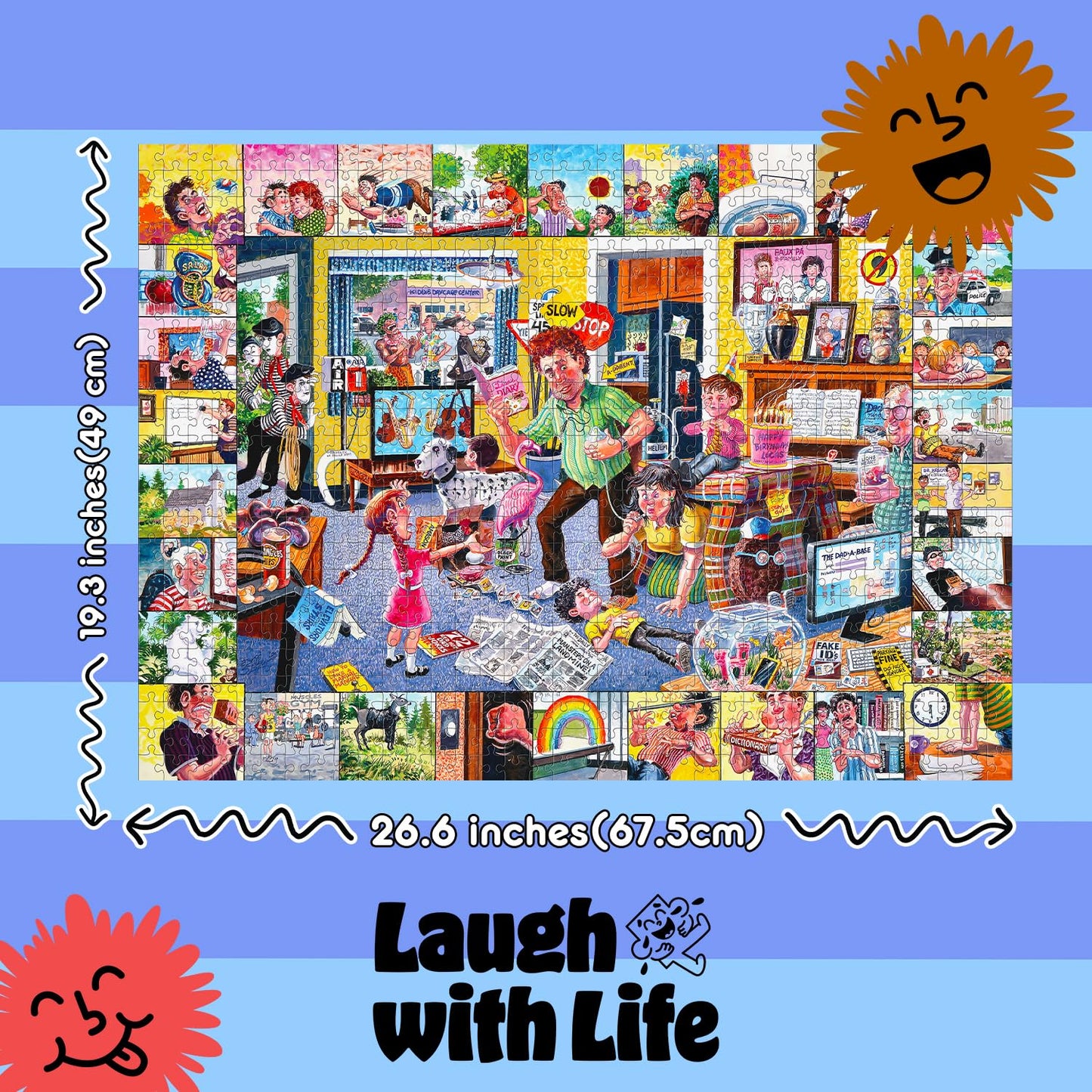 Laugh with Life Dad Joke Puzzle – 1000-Piece Jigsaw for Adults & Teens | Funny Family Game Night Gift