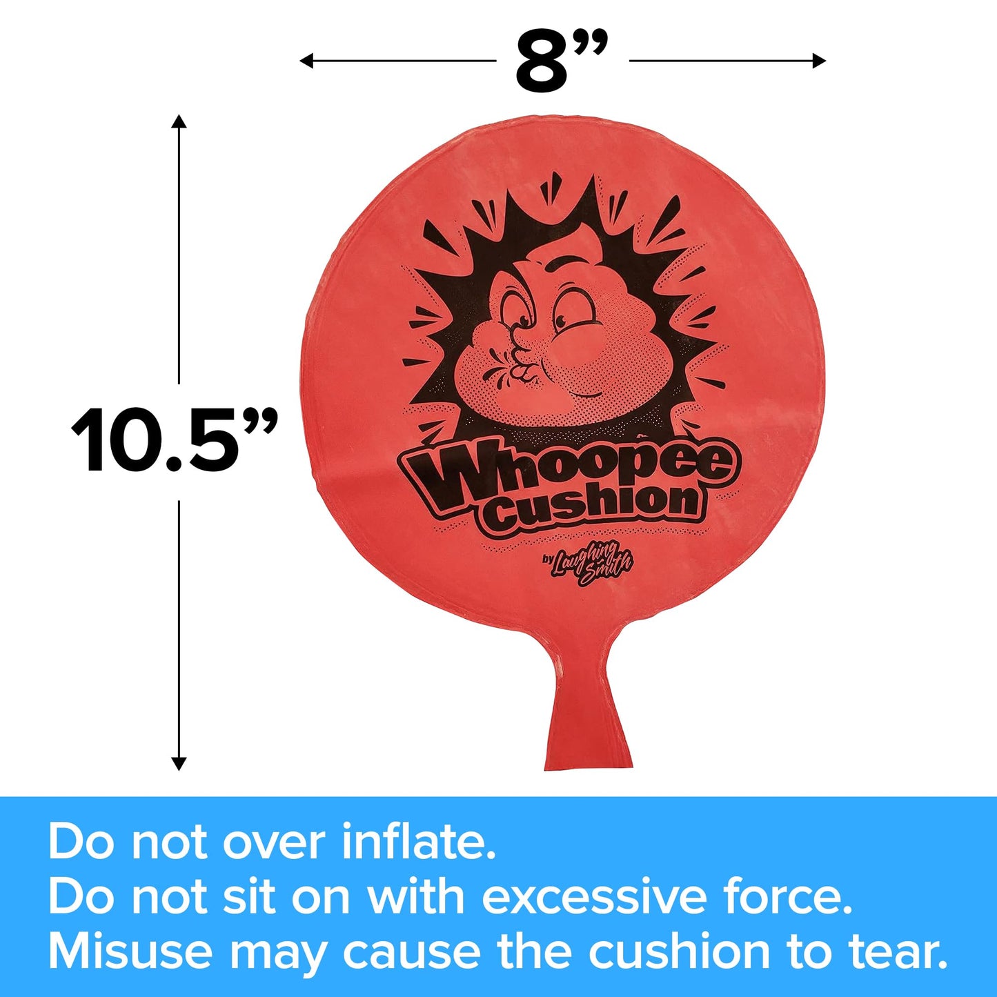 Laughing Smith Mega 8-inch Whoopee Cushion – Giant Fart Sound Prank Toy for Kids | Durable Gag Gift