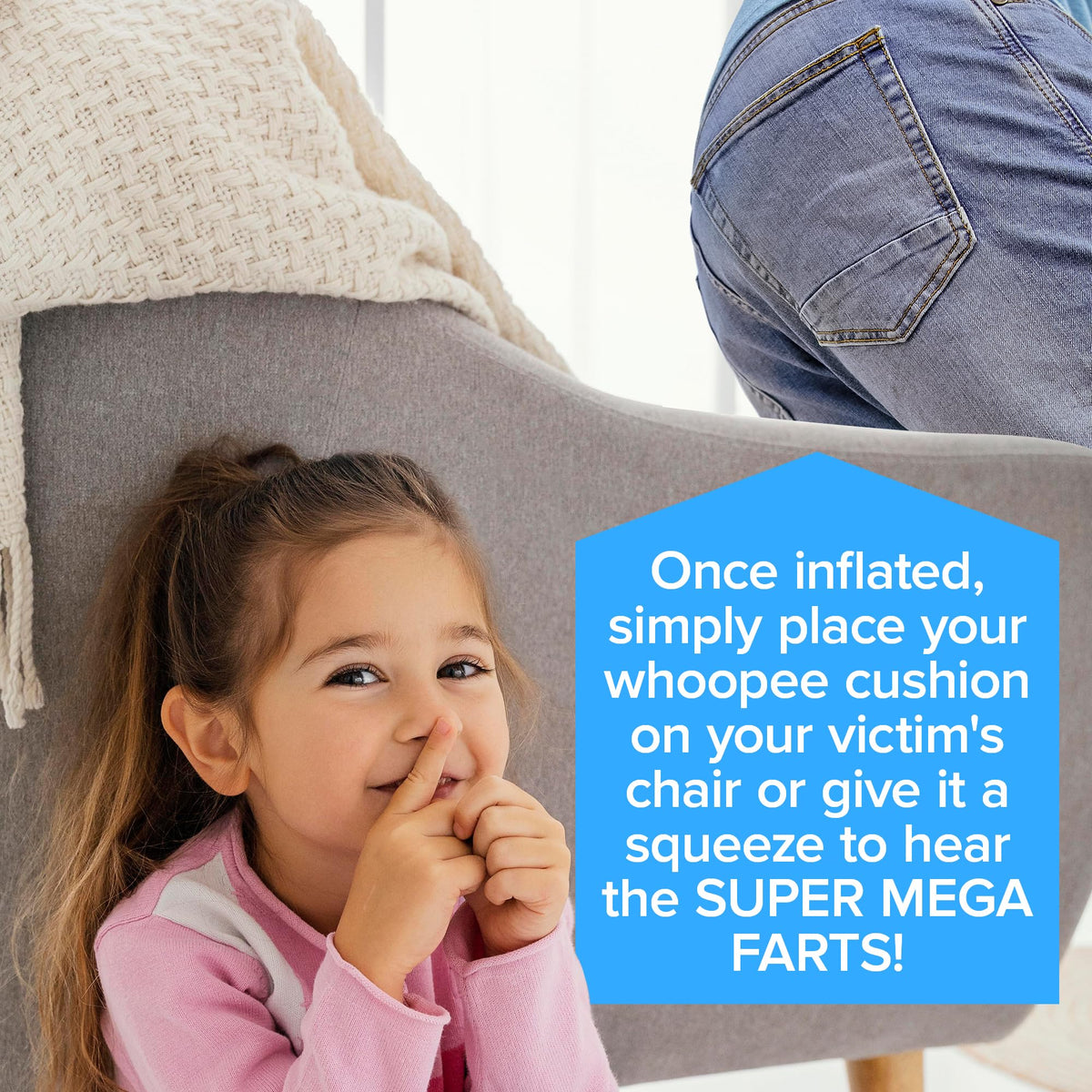 Laughing Smith Mega 8-inch Whoopee Cushion – Giant Fart Sound Prank Toy for Kids | Durable Gag Gift