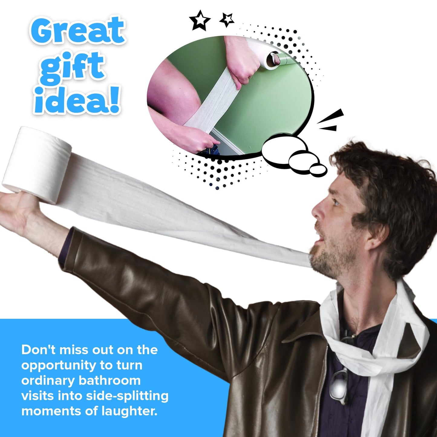 Laughing Smith No Tear Prank Toilet Paper – Impossible to Rip Gag for Adults & Kids