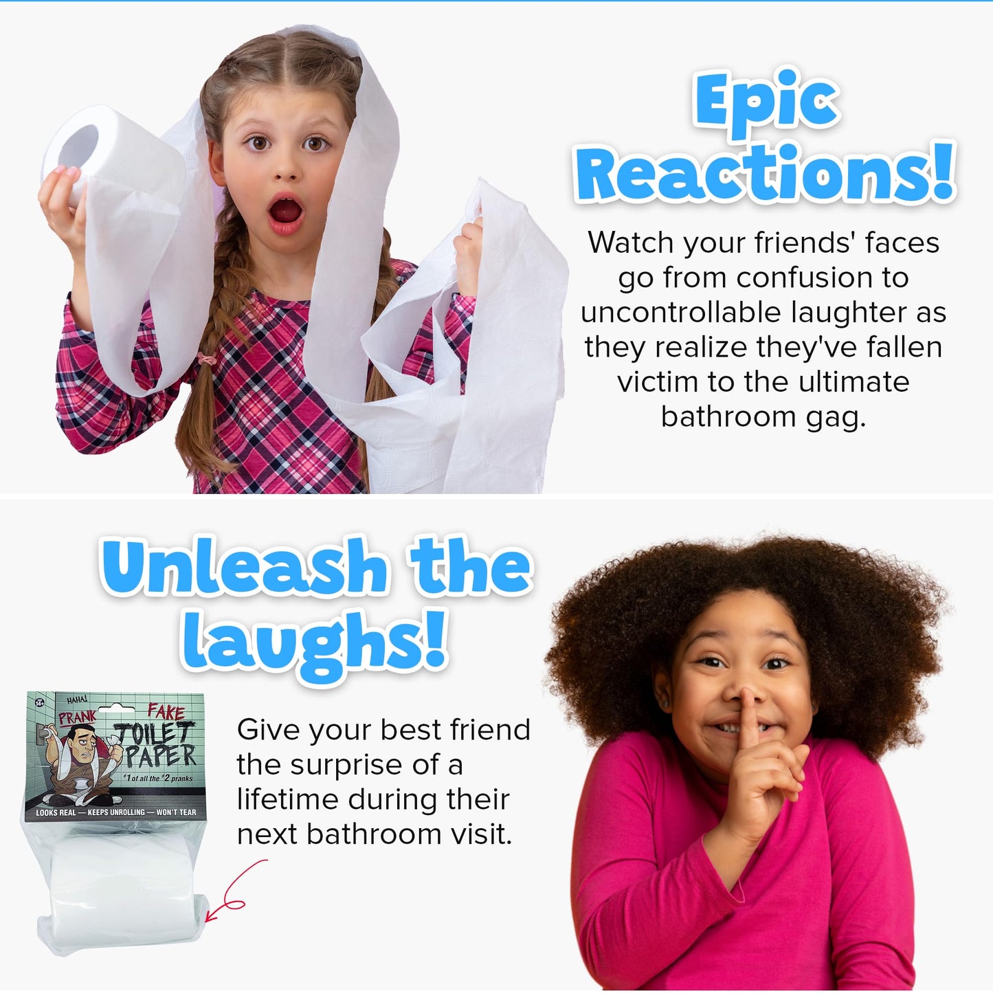 Laughing Smith No Tear Prank Toilet Paper – Impossible to Rip Gag for Adults & Kids