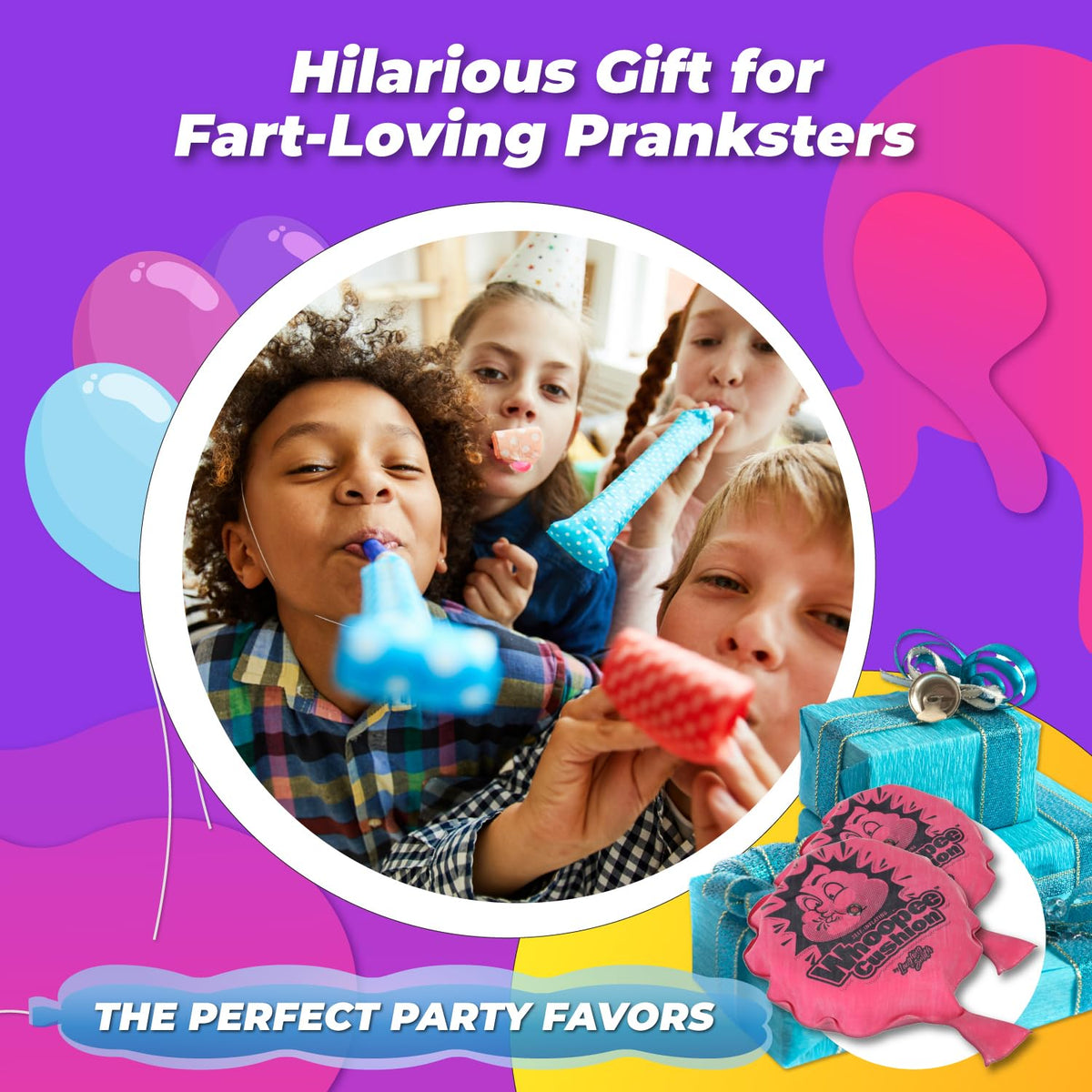Laughing Smith 6" Self-Inflating Whoopie Cushion (2-Pack) – Bulk Party Favors & Prank Toys