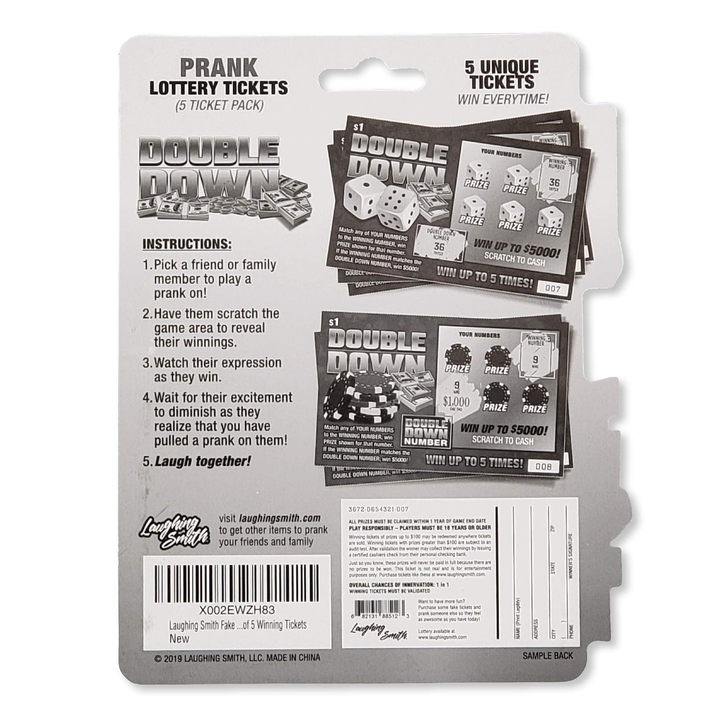 Laughing Smith Fake Winning Scratch Off Tickets – 5 Realistic Casino Prank Cards