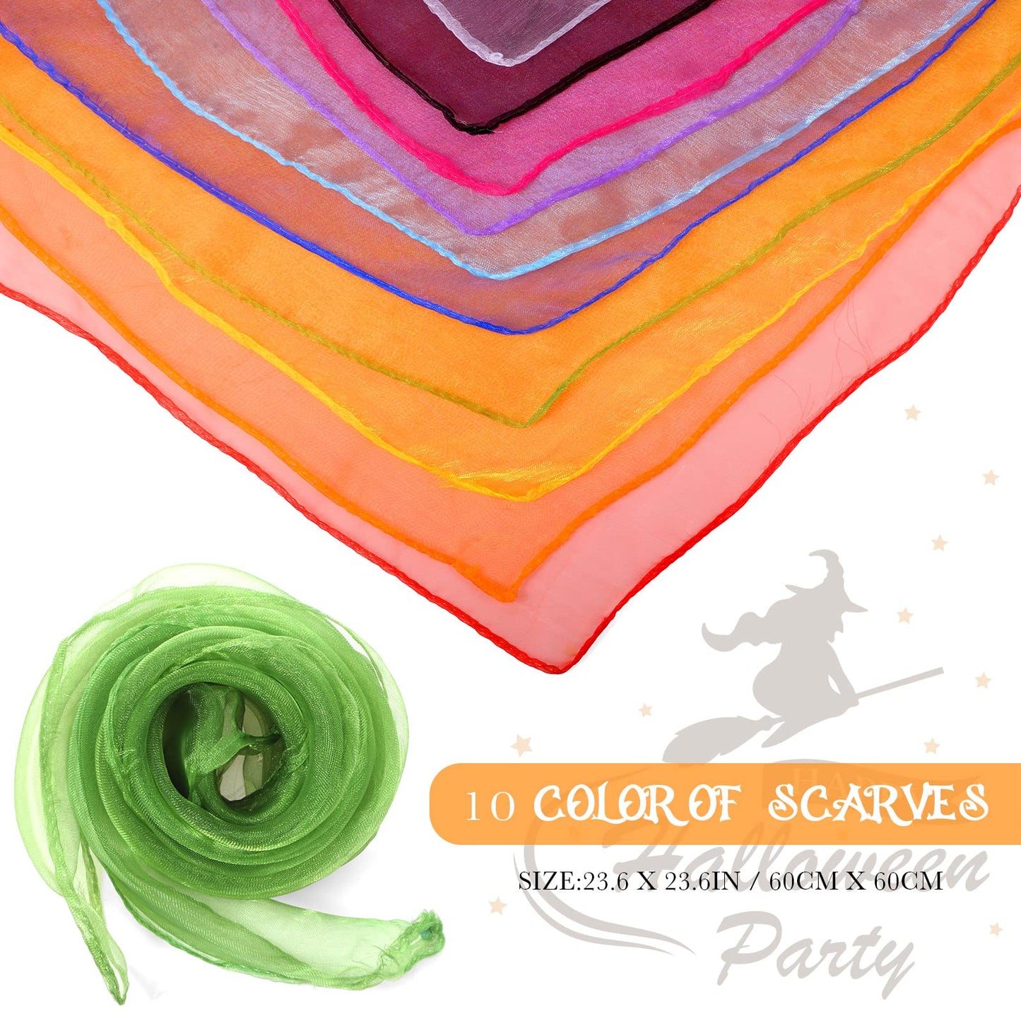 Laumoi 20-Pcs Halloween Beret Set for Kids — French Berets with Color Neck Scarves