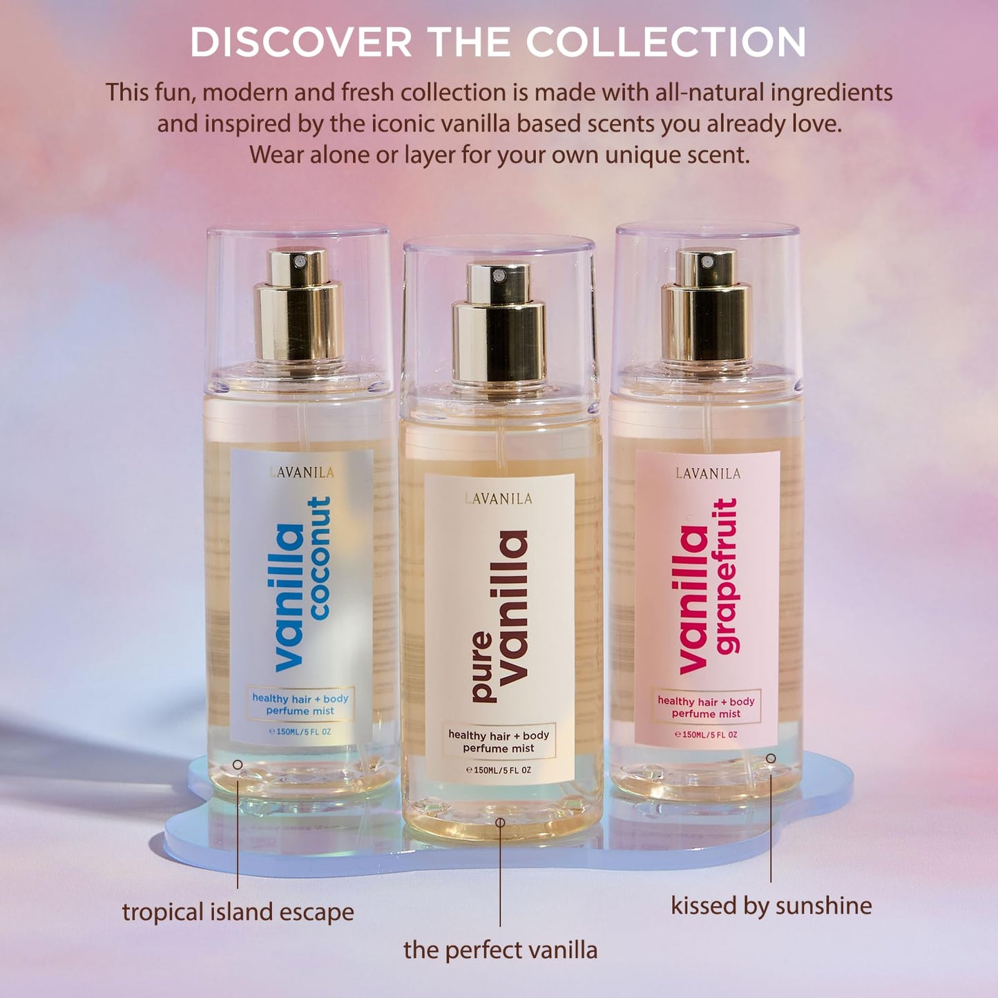 Lavanila Vanilla Coconut Healthy Hair + Body Perfume Mist – 5 Fl Oz | Jojoba Oil, Madagascar Vanilla, Coconut