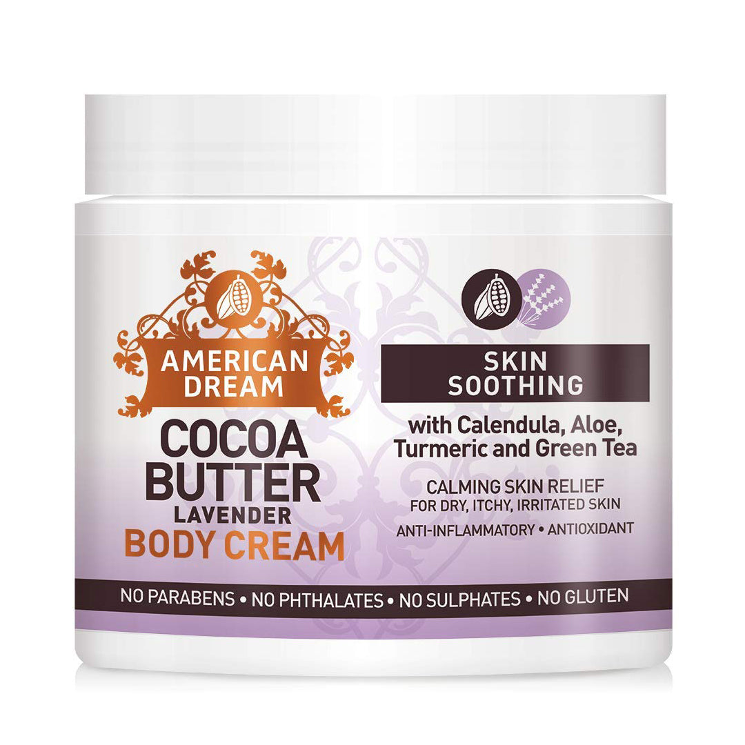American Dream Cocoa Butter Lavender Body Cream 16oz – Rich Daily Moisturiser with Calming Lavender