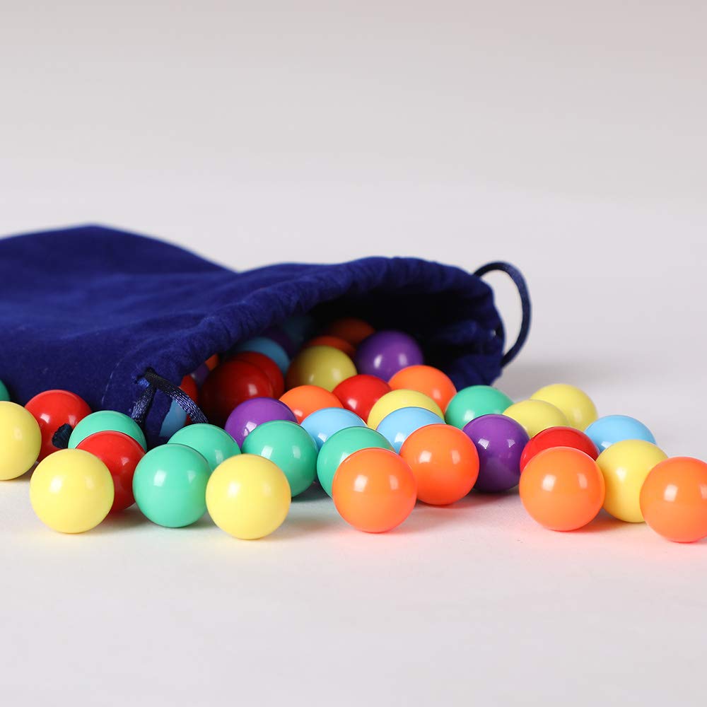 Laviesto 60 Pcs Replacement Marbles for Chinese Checkers – 16mm Acrylic Balls, 6 Colors