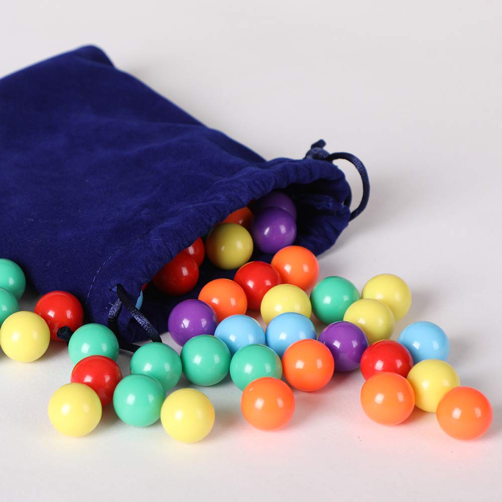Laviesto 60 Pcs Replacement Marbles for Chinese Checkers – 16mm Acrylic Balls, 6 Colors