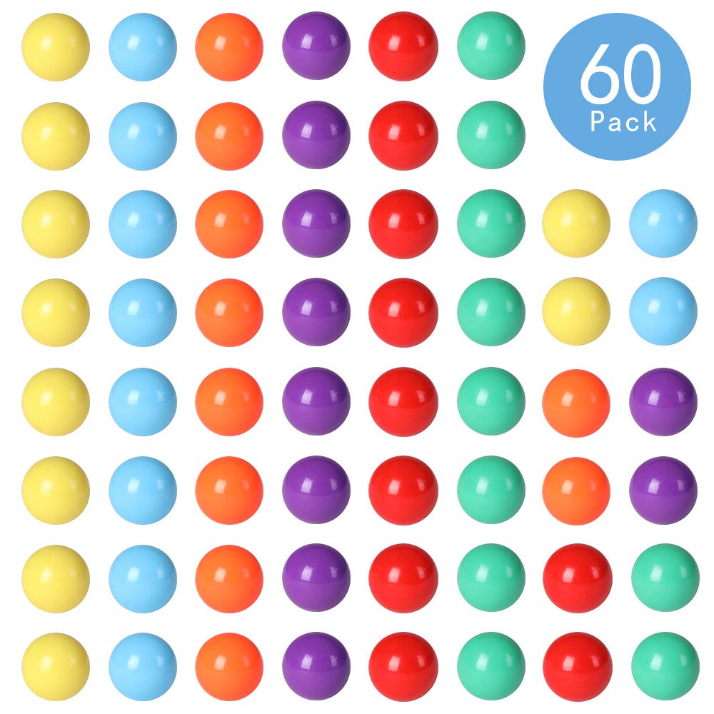 Laviesto 60 Pcs Replacement Marbles for Chinese Checkers – 16mm Acrylic Balls, 6 Colors