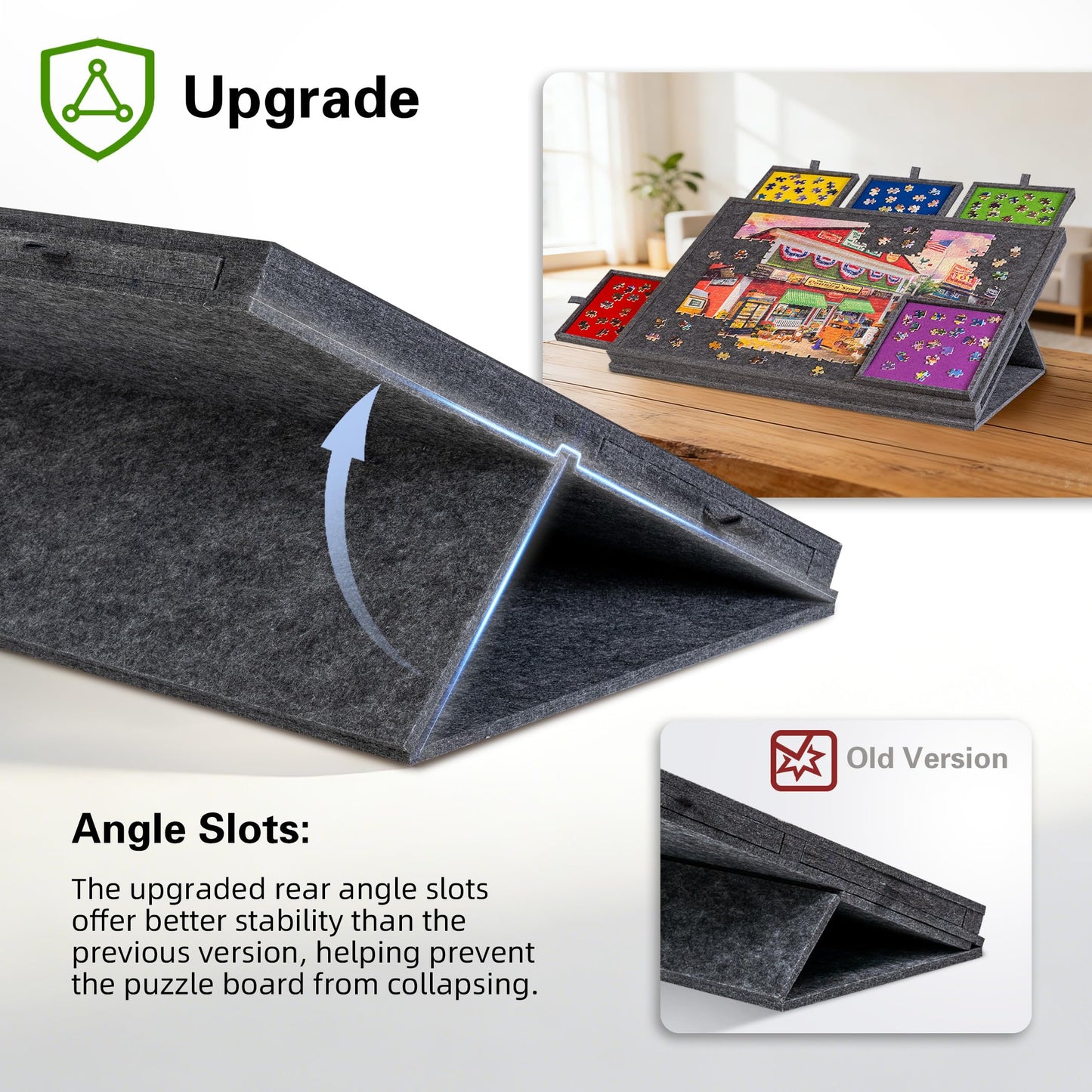 Lavievert Tilting Puzzle Board – 2-in-1 Stand & Cover, 1000-Piece Capacity, Gray