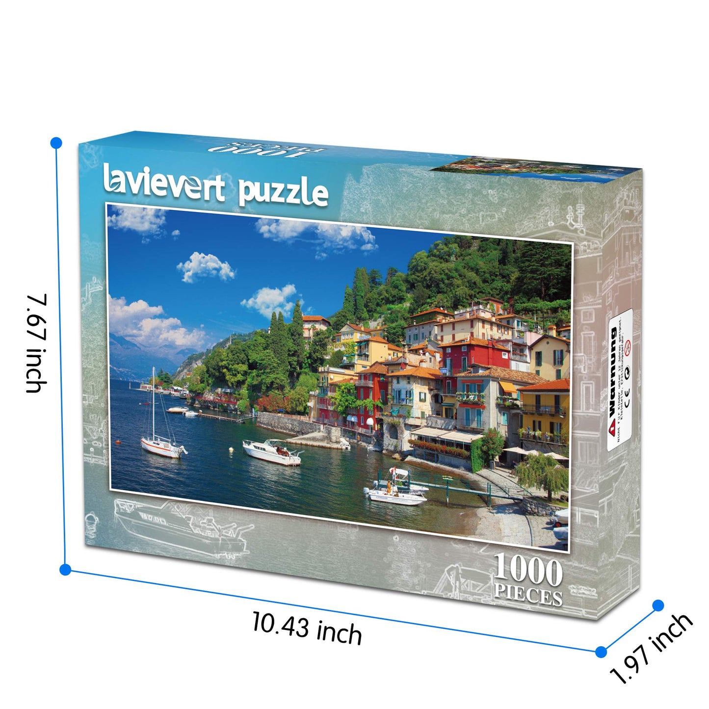 Lavievert 1000 Piece Jigsaw Puzzle – Lake Como, Italy | For Adults & Kids
