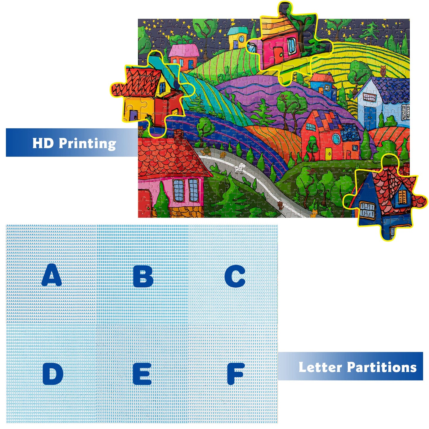Lavievert 500pc Jigsaw Puzzle for Adults - Village Under The Stars | Family Time
