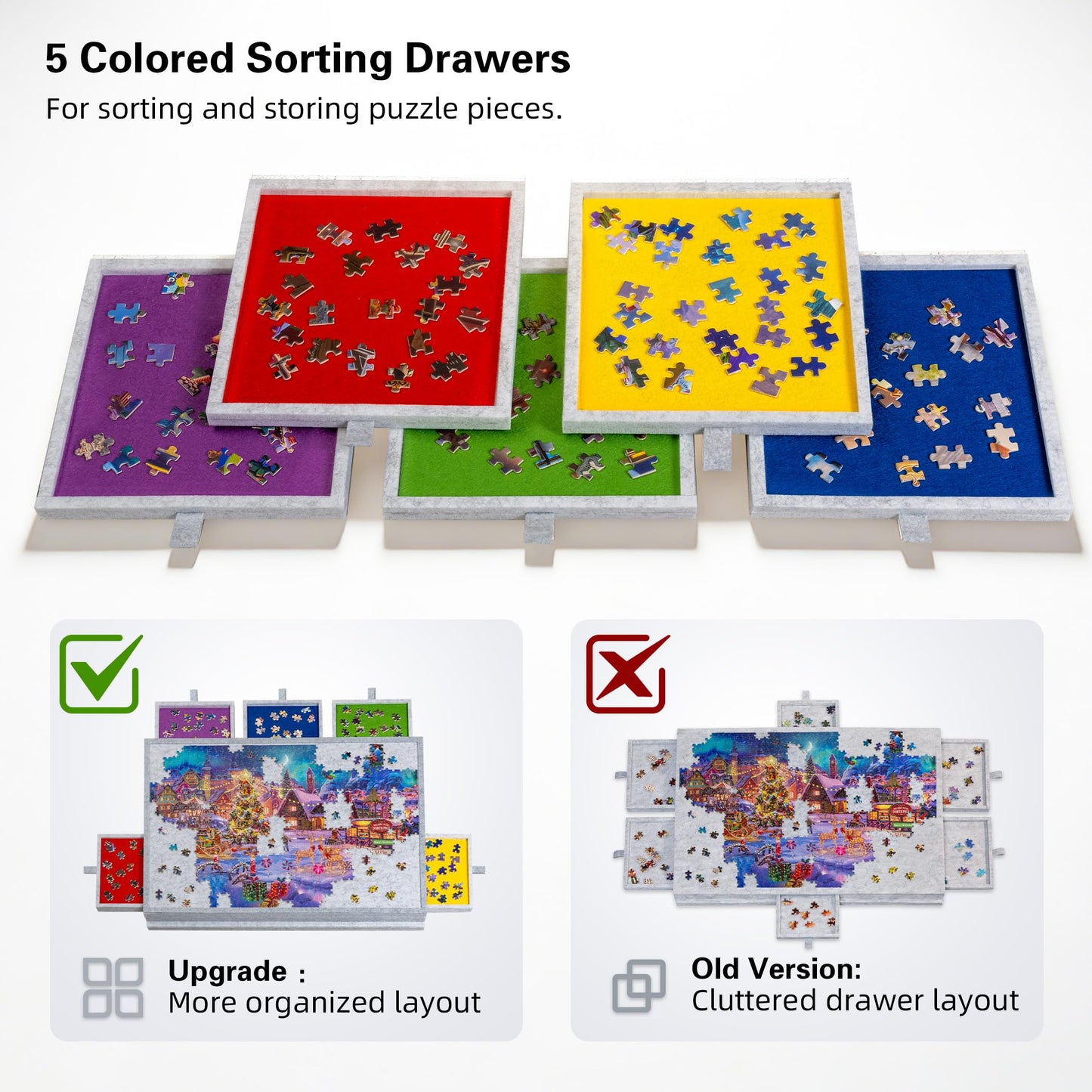 Lavievert Tilting Puzzle Board with 2-in-1 Stand & Cover – Lightweight 1000-Piece Table