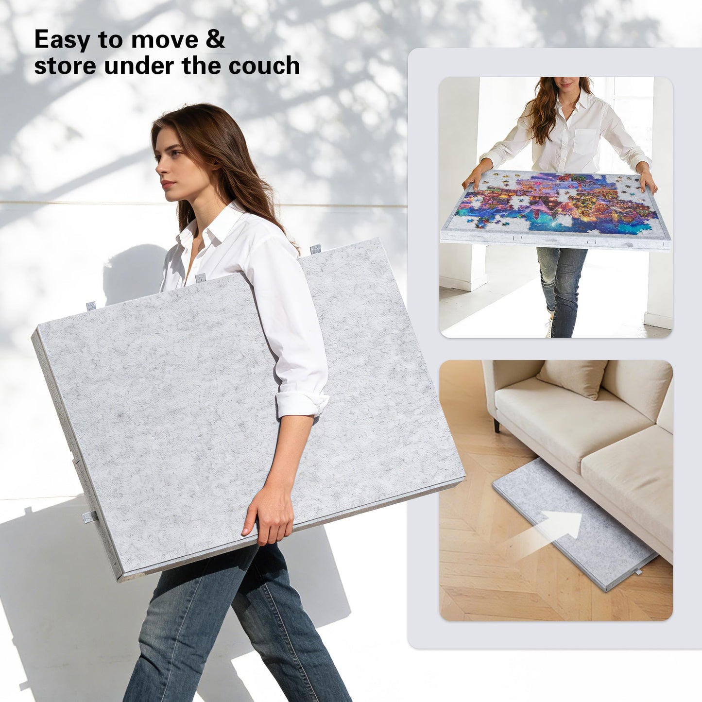 Lavievert Tilting Puzzle Board with 2-in-1 Stand & Cover – Lightweight 1000-Piece Table