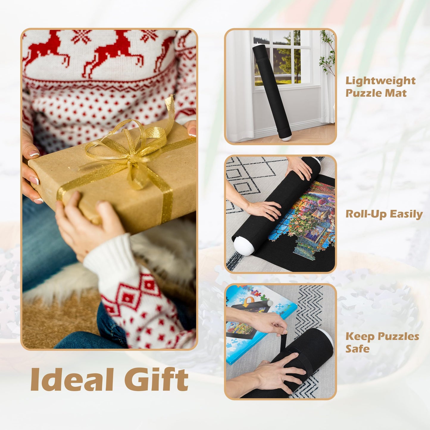 Lavievert Jigsaw Puzzle Mat Roll Up — Portable Puzzle Board, Stores Up to 1500 Pieces