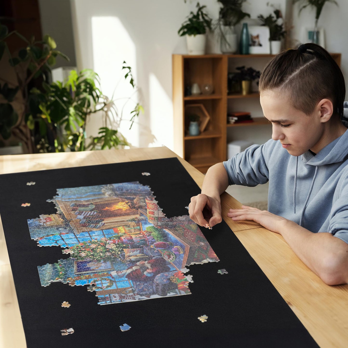 Lavievert Jigsaw Puzzle Mat Roll Up — Portable Puzzle Board, Stores Up to 1500 Pieces