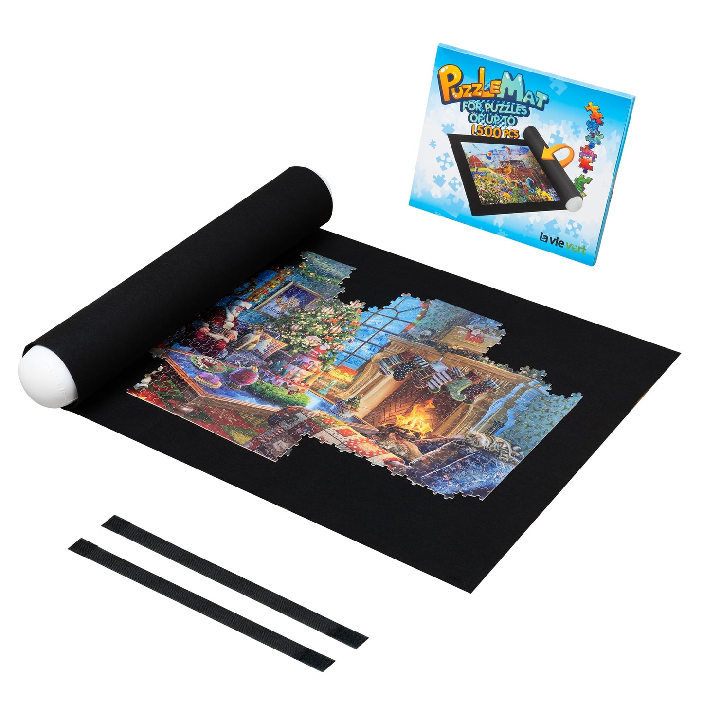 Lavievert Jigsaw Puzzle Mat Roll Up — Portable Puzzle Board, Stores Up to 1500 Pieces