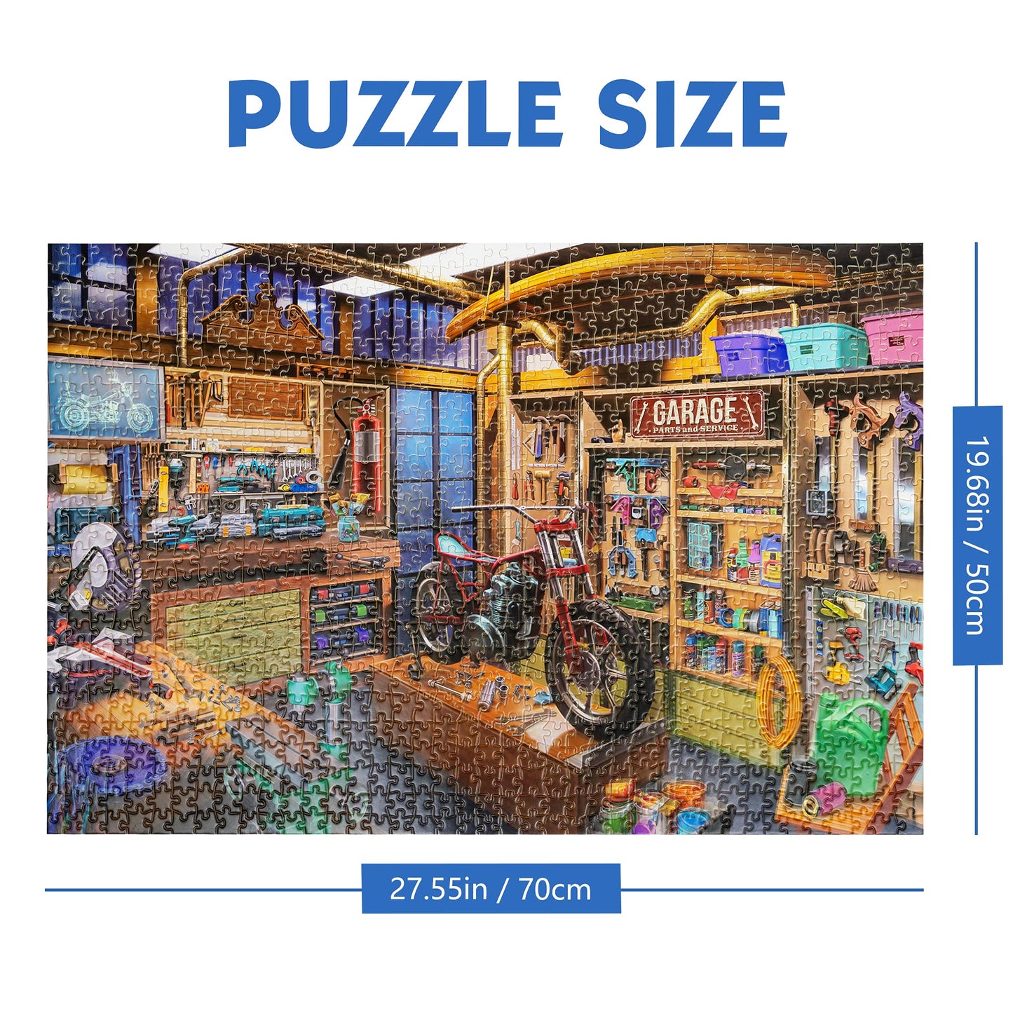 Lavievert 1000-Piece Jigsaw Puzzle – Garage Edition for Adults & Kids