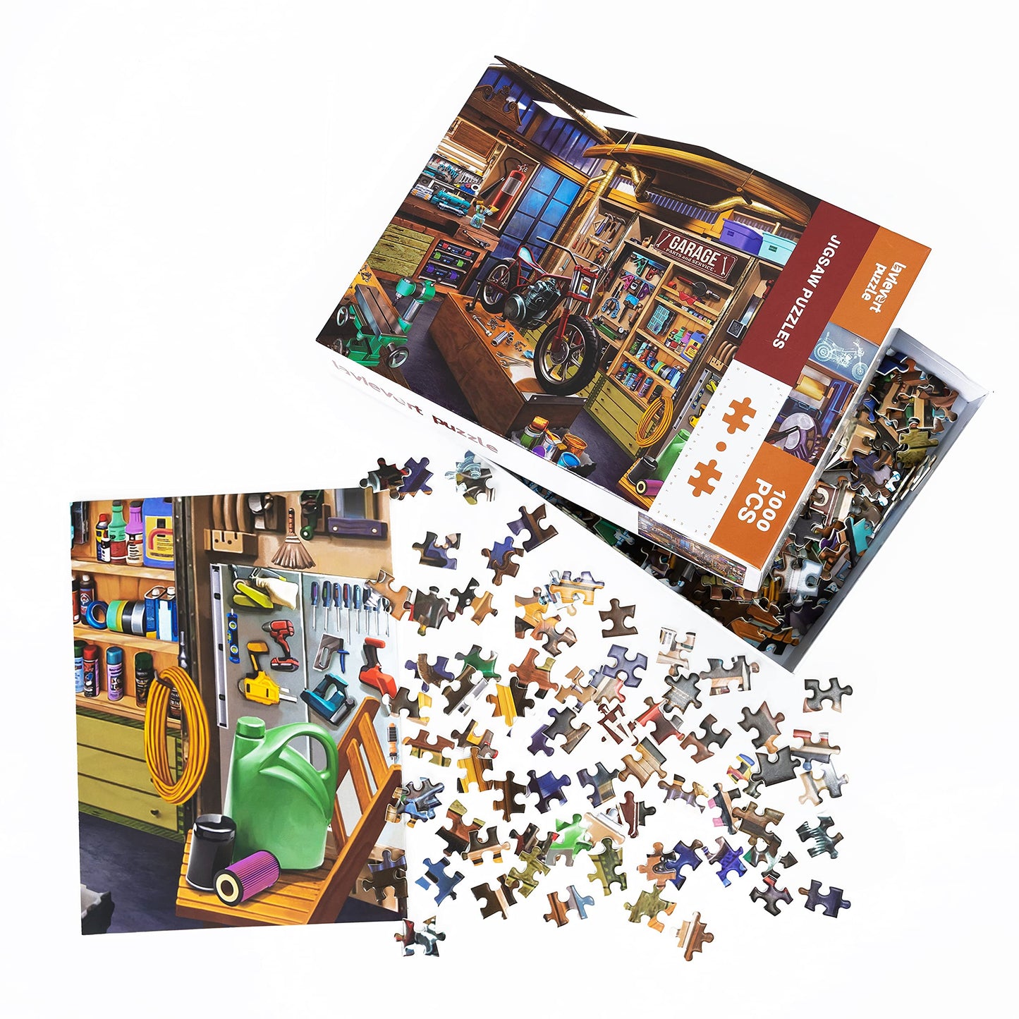 Lavievert 1000-Piece Jigsaw Puzzle – Garage Edition for Adults & Kids