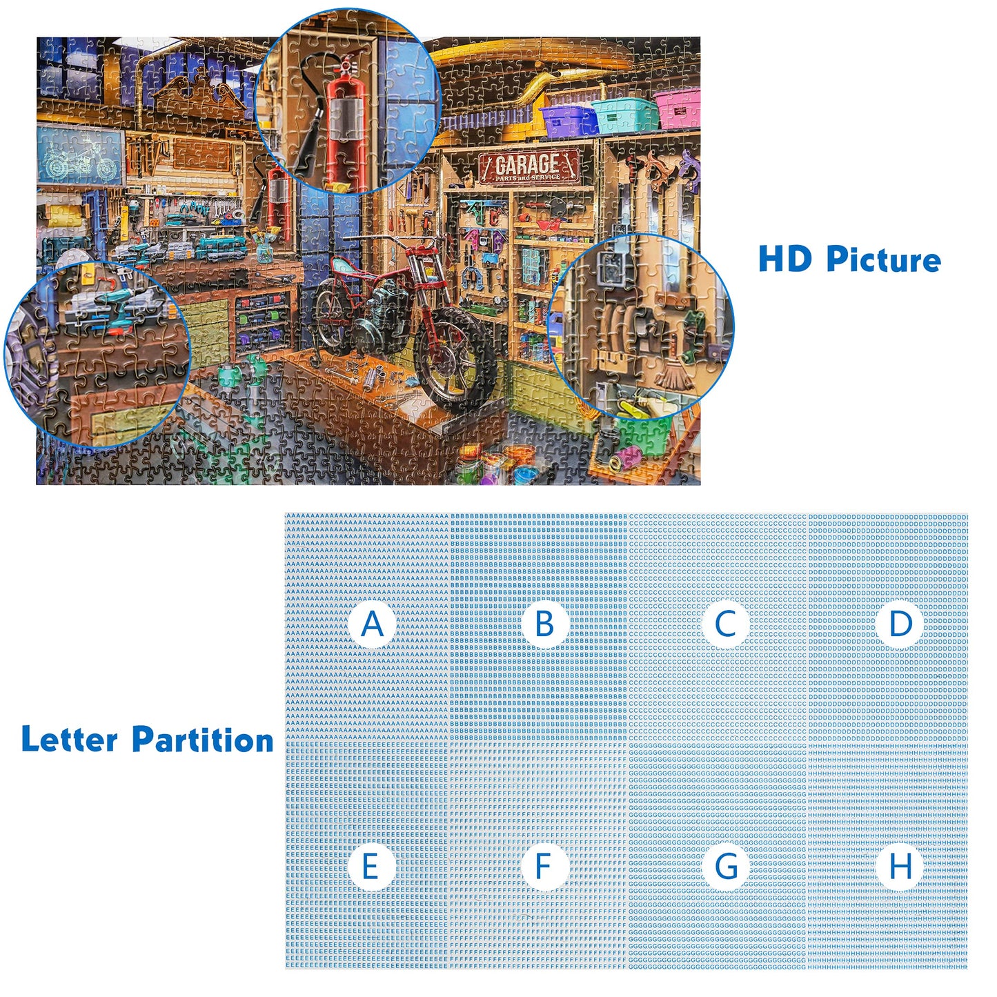 Lavievert 1000-Piece Jigsaw Puzzle – Garage Edition for Adults & Kids