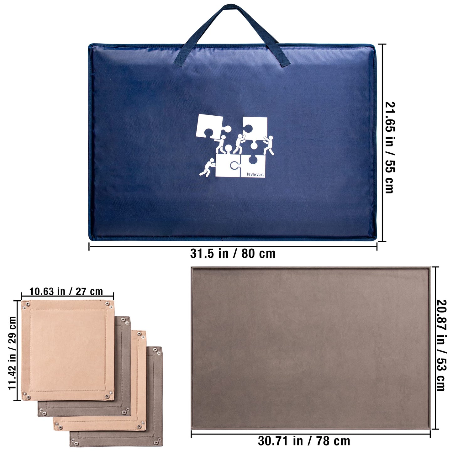 Lavievert 1000-Piece Puzzle Board with Padded Cover & 4 Sorting Trays