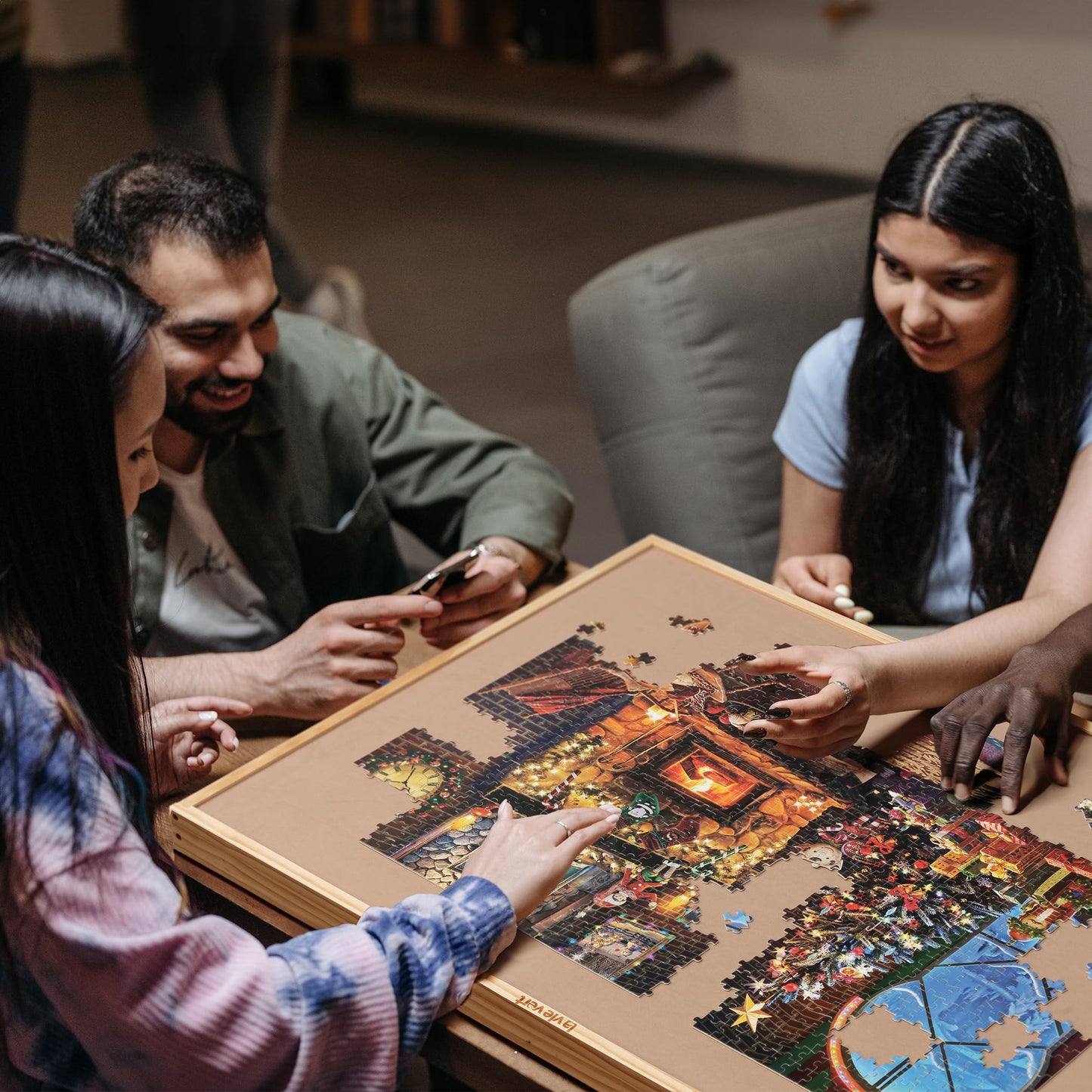 Lavievert 1500-Piece Tilting Jigsaw Puzzle Board with Wooden Cover – Adjustable, Portable Puzzle Table