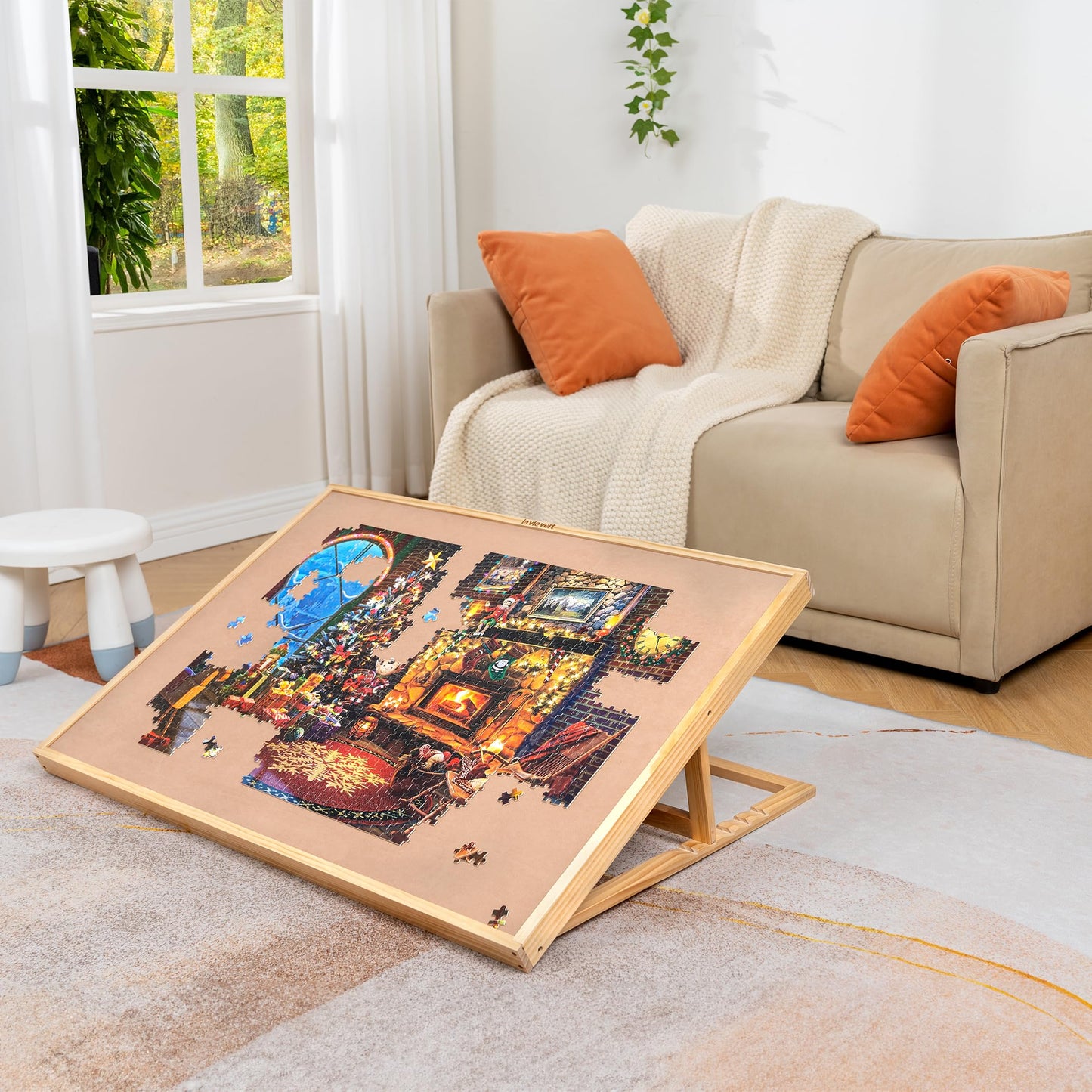 Lavievert 1500-Piece Tilting Jigsaw Puzzle Board with Wooden Cover – Adjustable, Portable Puzzle Table