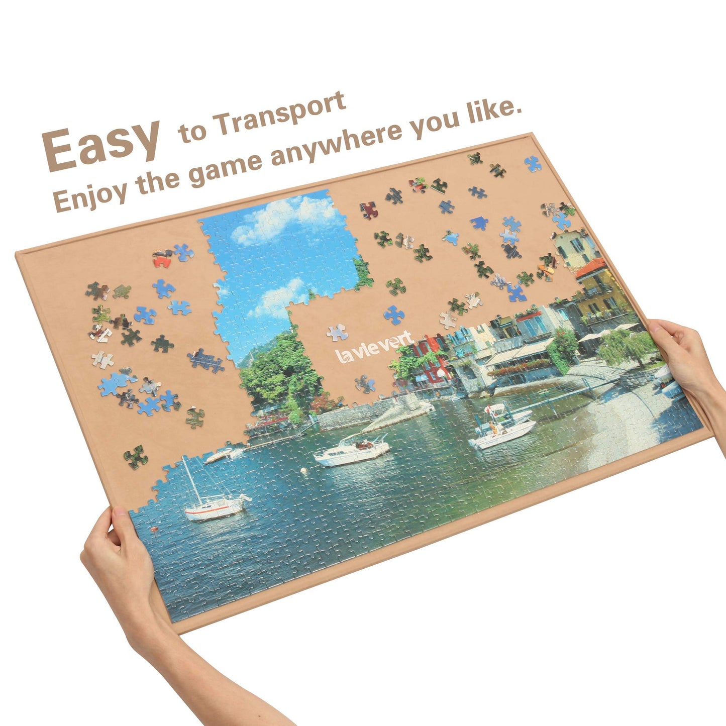 Lavievert Wooden Jigsaw Puzzle Board – Lightweight, Portable, Non-Slip (Up to 1000 Pieces)