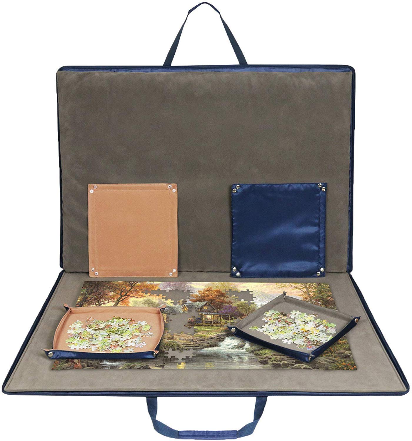 Lavievert 1500 Piece Puzzle Board with Padded Cover | 6 Sorting Trays, Detachable Board, Portable Case