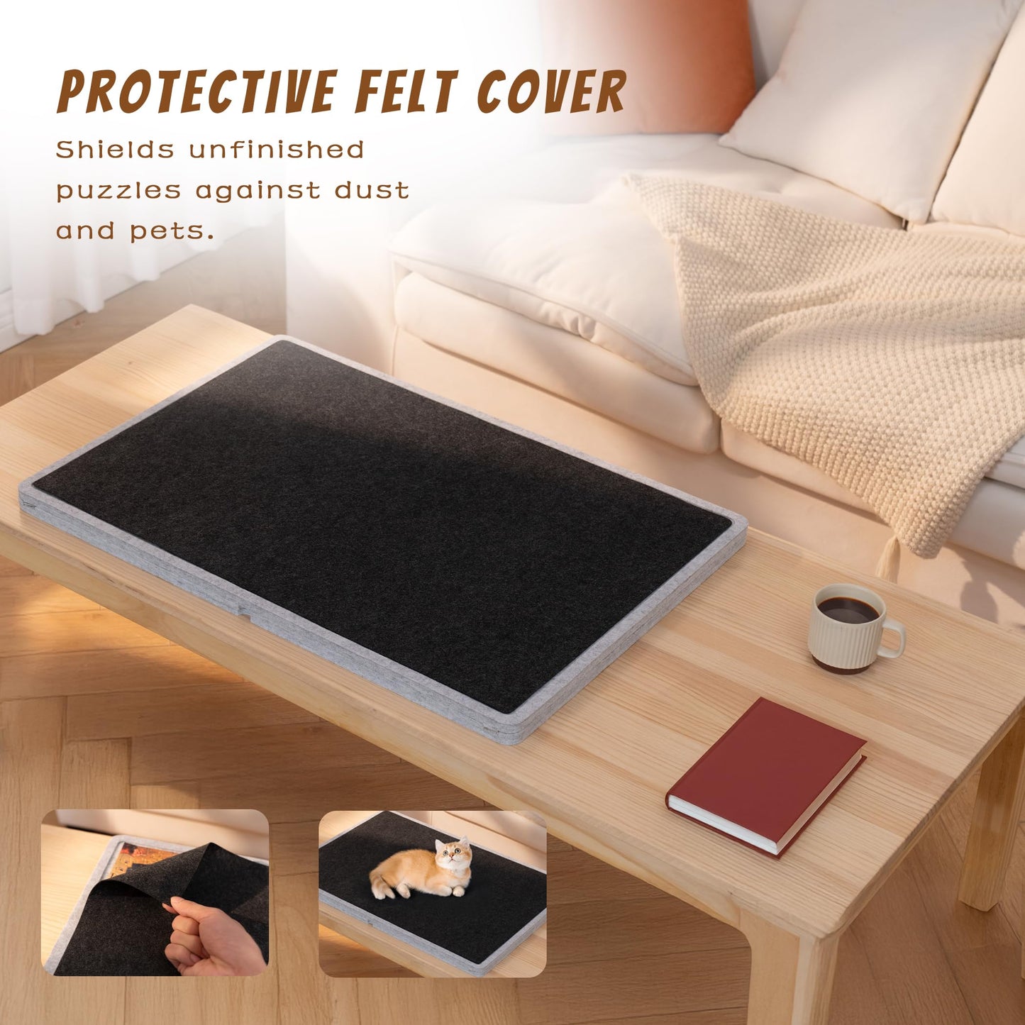 Lavievert 1000 Piece Tilting Puzzle Board with 6 Sorting Trays & Cover – Lightweight Portable Jigsaw Table