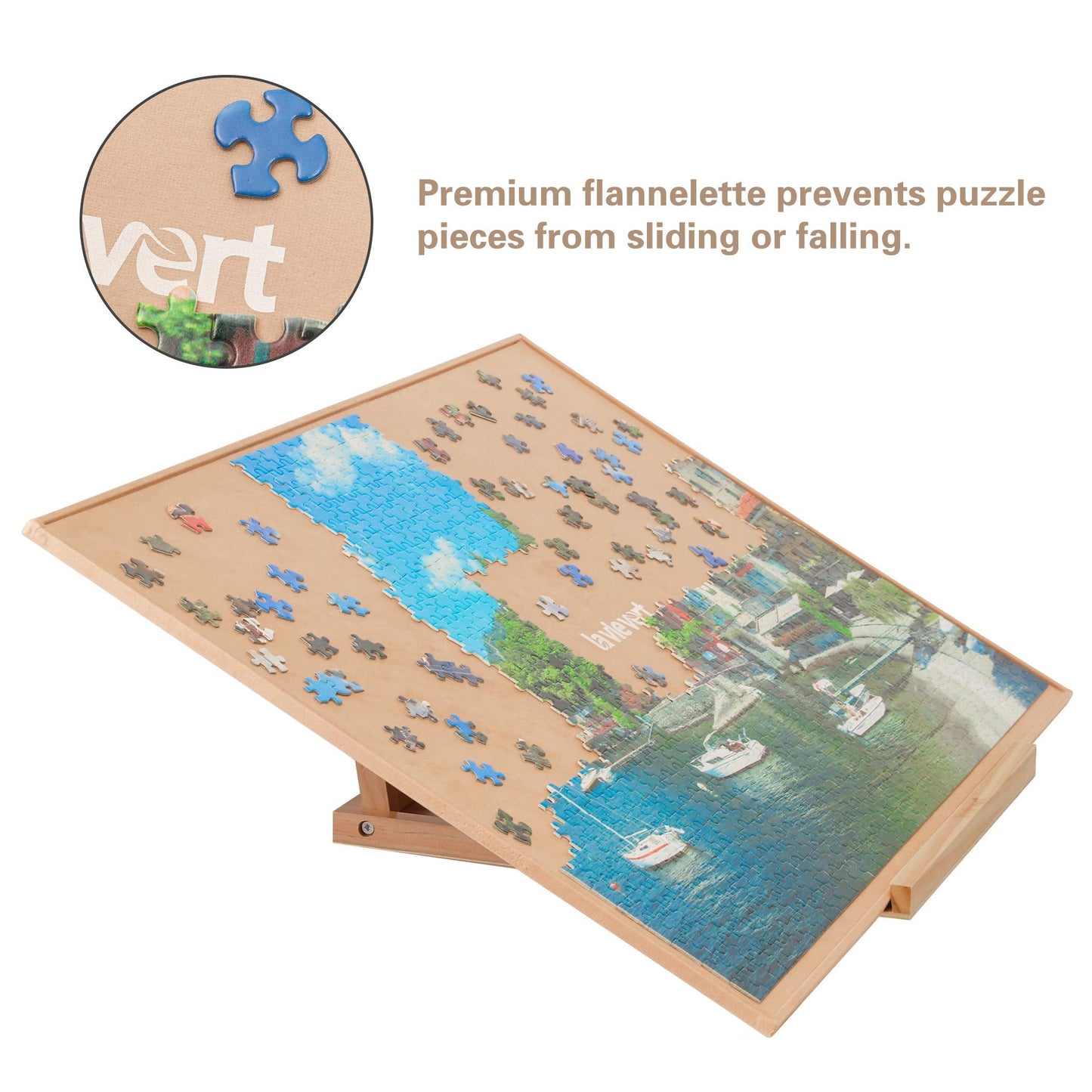 Lavievert Wooden Jigsaw Puzzle Board – Lightweight, Portable, Non-Slip (Up to 1000 Pieces)