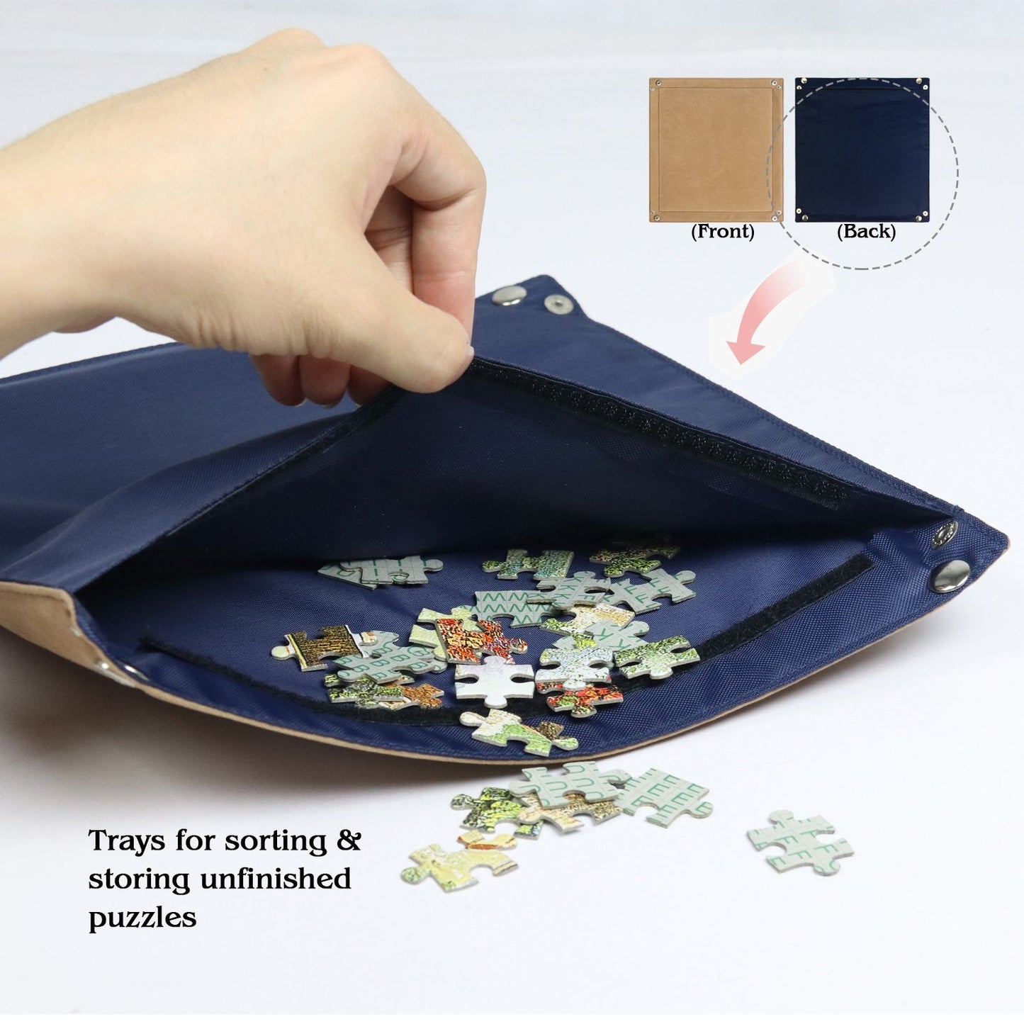 Lavievert 1500 Piece Puzzle Board with Padded Cover | 6 Sorting Trays, Detachable Board, Portable Case