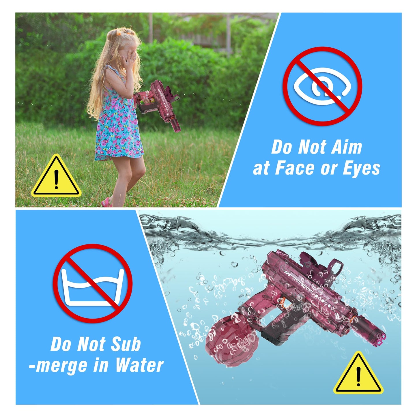 Lawdiey Electric Water Guns – 800ml Tank, 26-32ft Range (2-Pack)