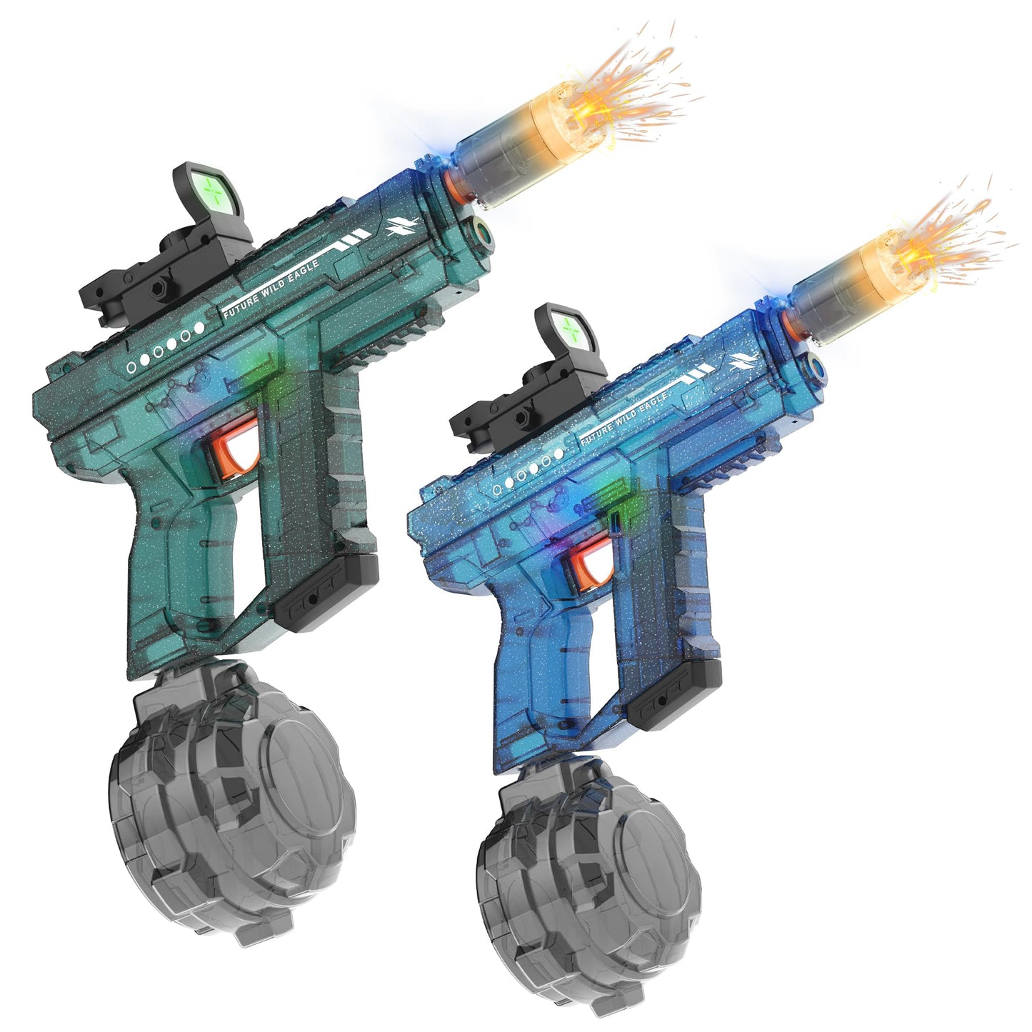 Lawdiey Electric Water Gun 2-Pack for Adults & Kids — 26-32 ft Range, 800ml Tank, Holographic Sight and Splash-Resistant