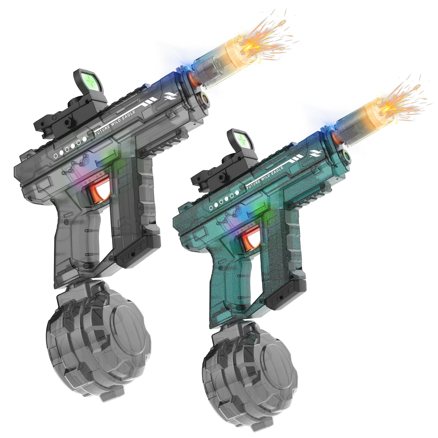 Lawdiey Electric Water Gun Set - 26-32 ft Range, 800ml Tank, Splash-Resistant (2-Pack)