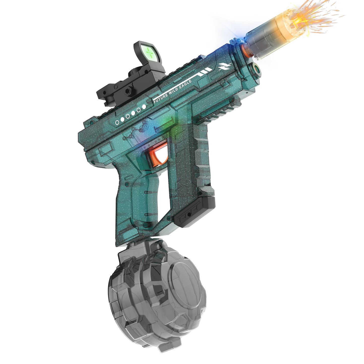 Lawdiey Electric Water Gun — 26-32 ft Range, 800ml Tank, Dark Green