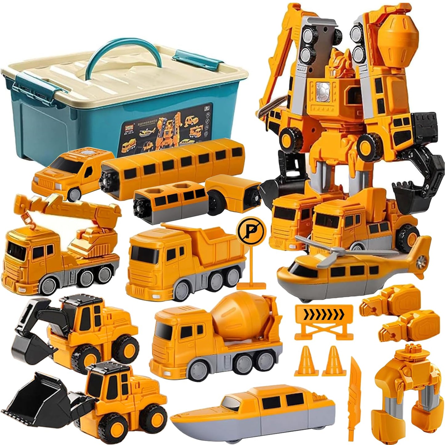 Lawfig Magnetic Transform Engineering Car — 7-in-1 Construction Toys for Kids 3-8