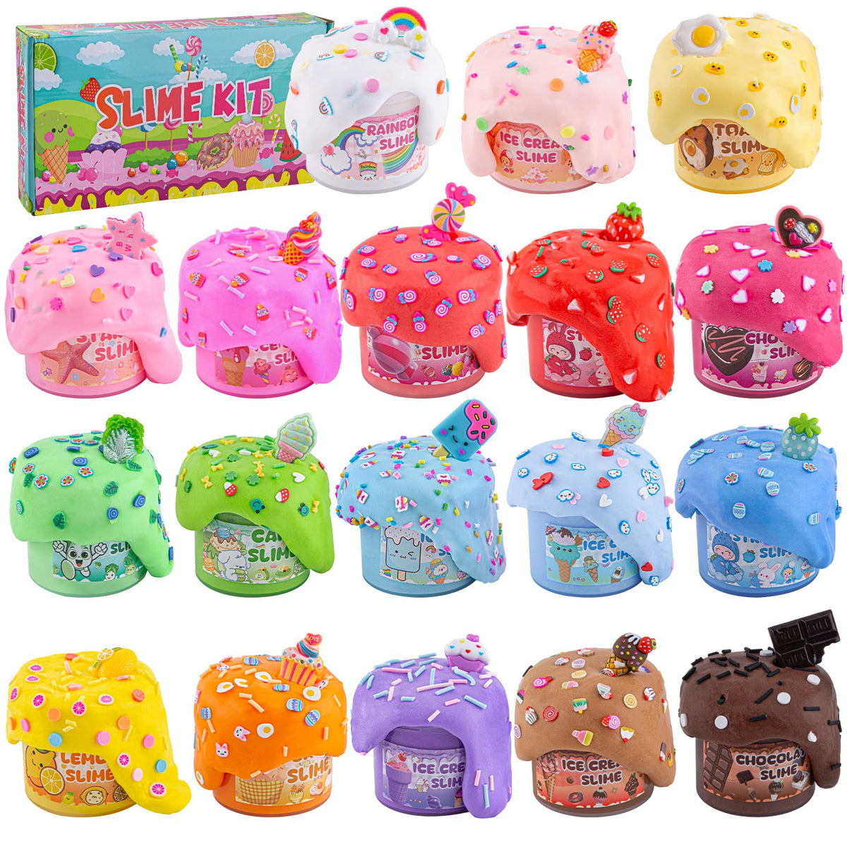LAWOHO 18-Pack Slimes Butter Slime Kit for Kids Ages 8-12 – Party Favors & Creative Play