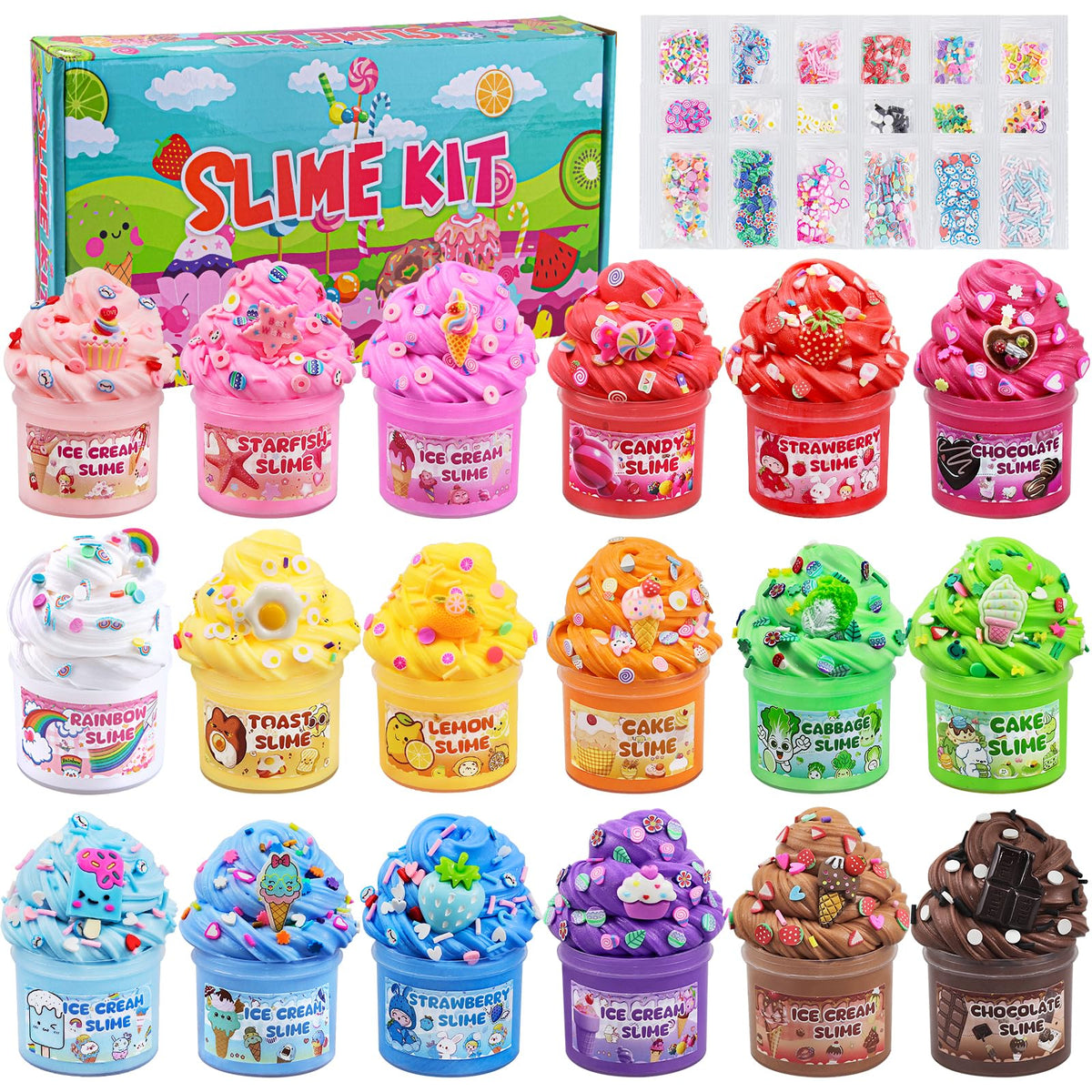 LAWOHO 18-Pack Slimes Butter Slime Kit for Kids Ages 8-12 – Party Favors & Creative Play
