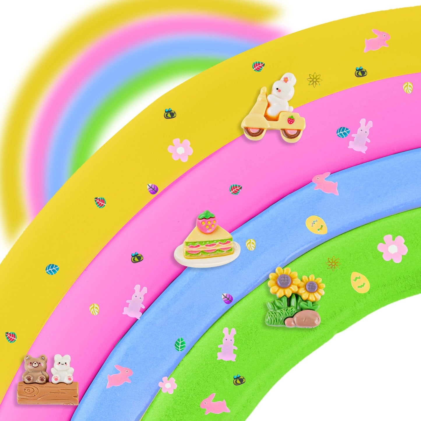 LAWOHO Butter Slime Kit – Two-Toned Slimes with 6 Add-Ins for Easter Fun