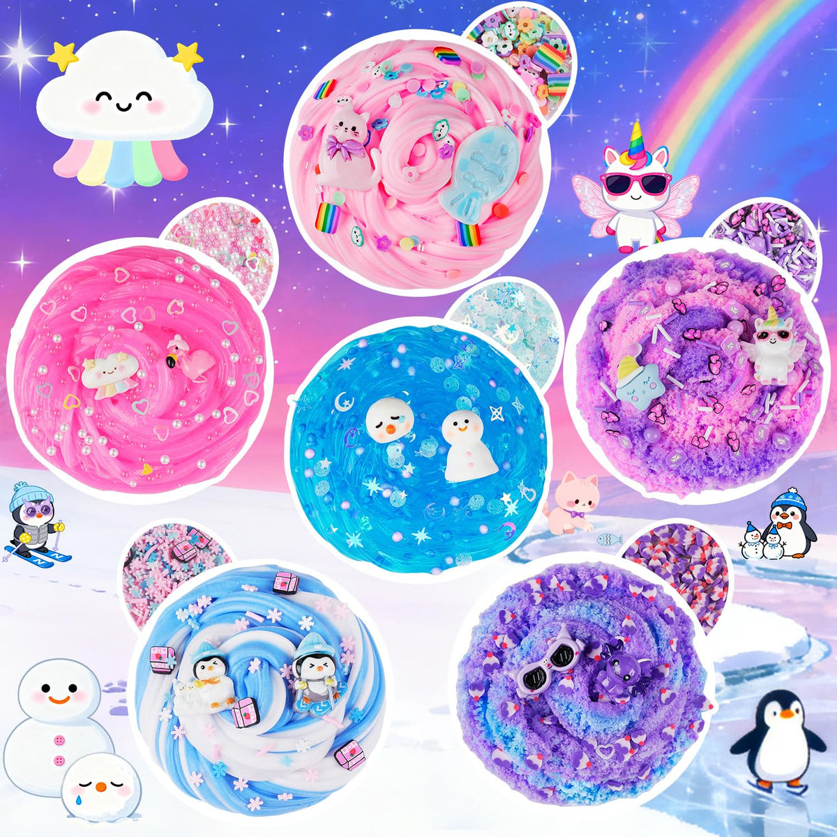 LAWOHO 6 Pack Slimes – Animal Wonderland Slime Kit for Kids 8–12