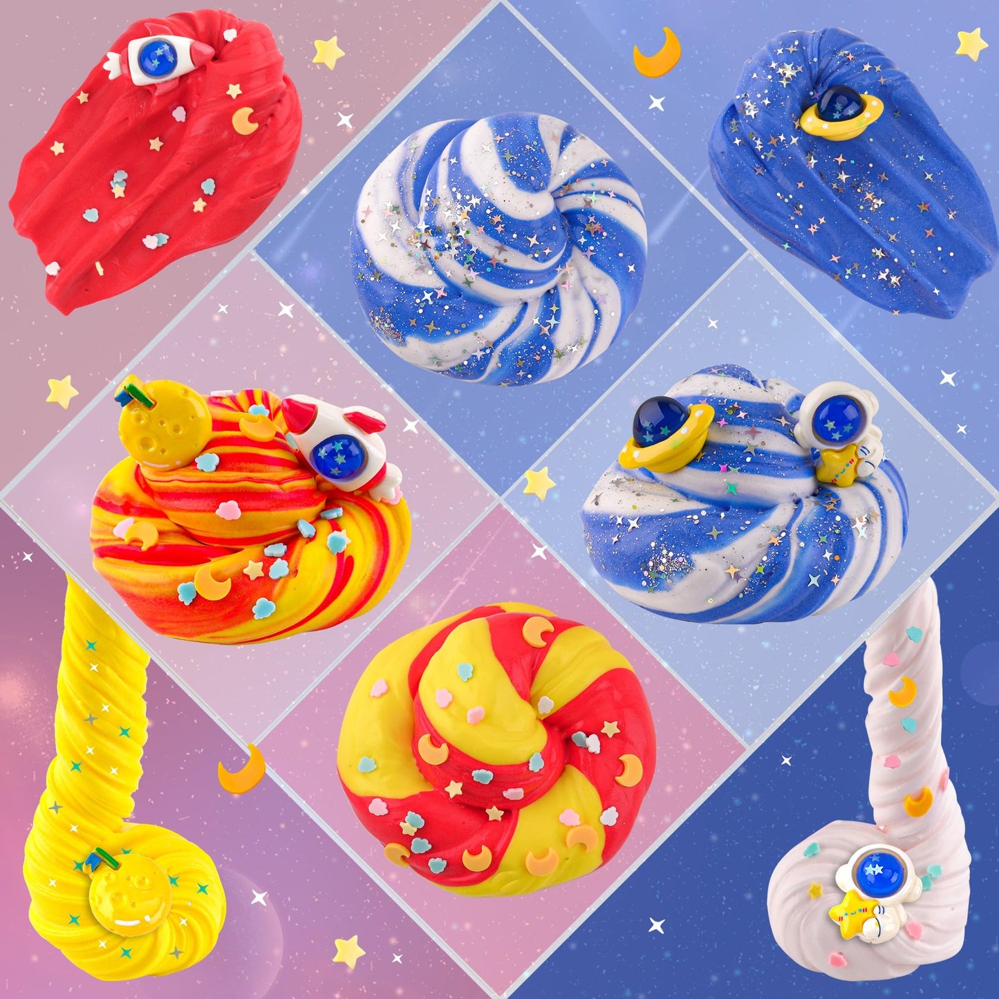 LAWOHO 2-Pack Galaxy Slime & Cloud Slime Kit for Kids Aged 8-12