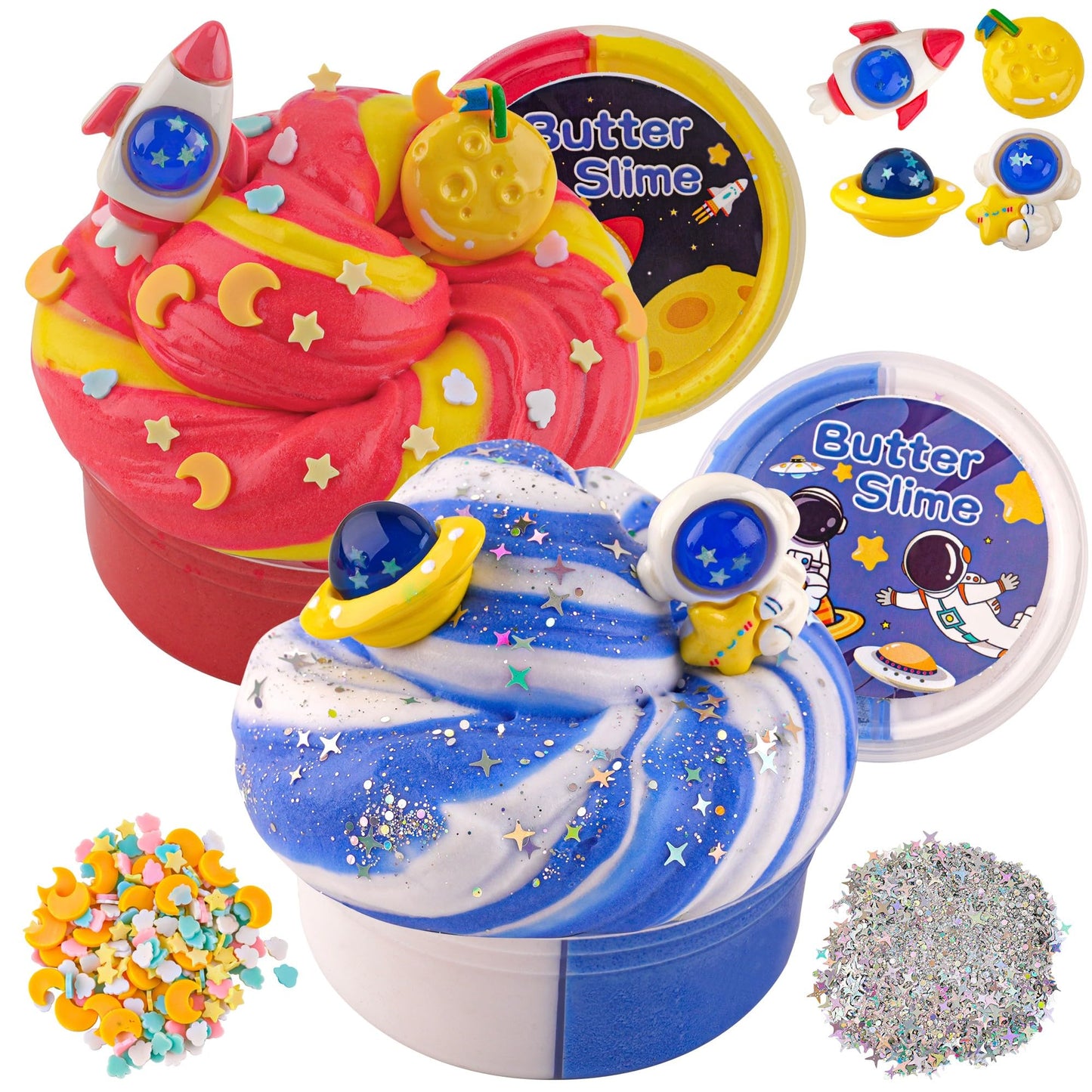 LAWOHO 2-Pack Galaxy Slime & Cloud Slime Kit for Kids Aged 8-12