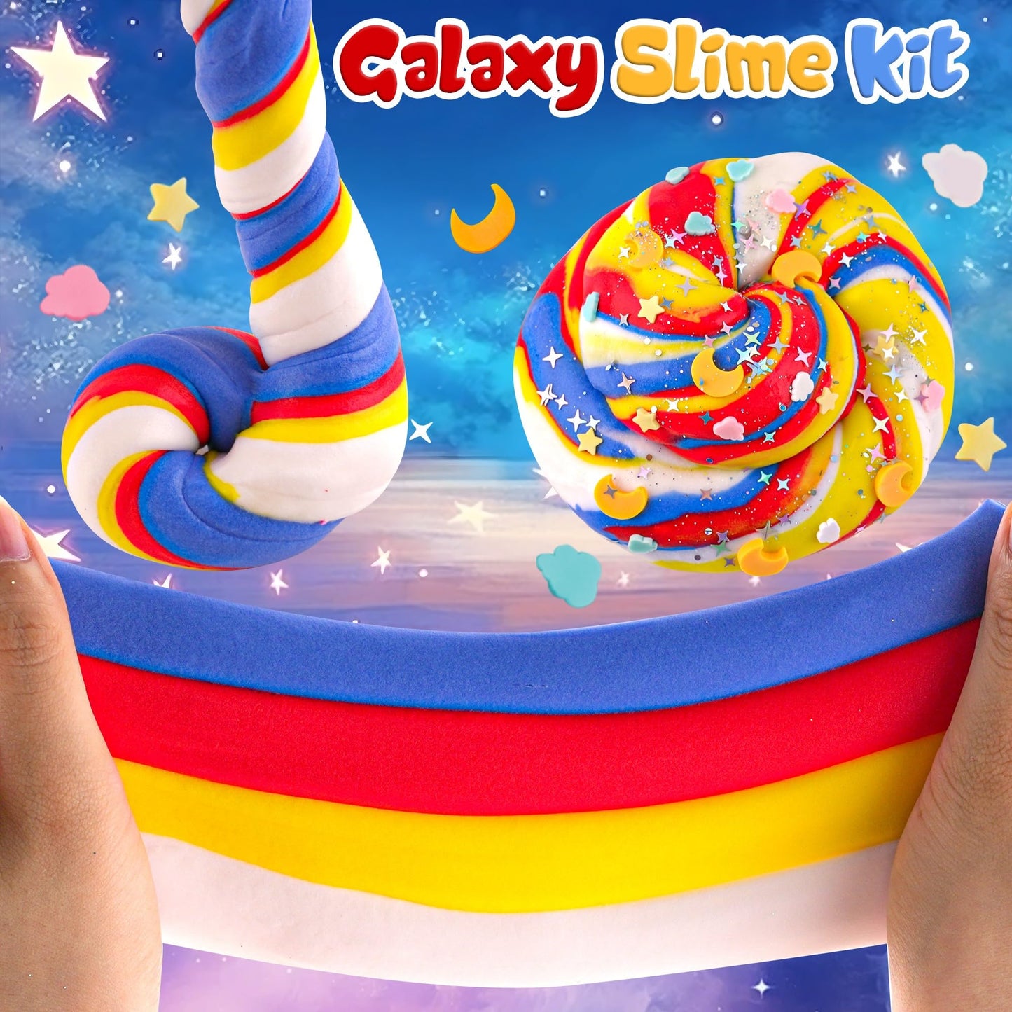 LAWOHO 2-Pack Galaxy Slime & Cloud Slime Kit for Kids Aged 8-12