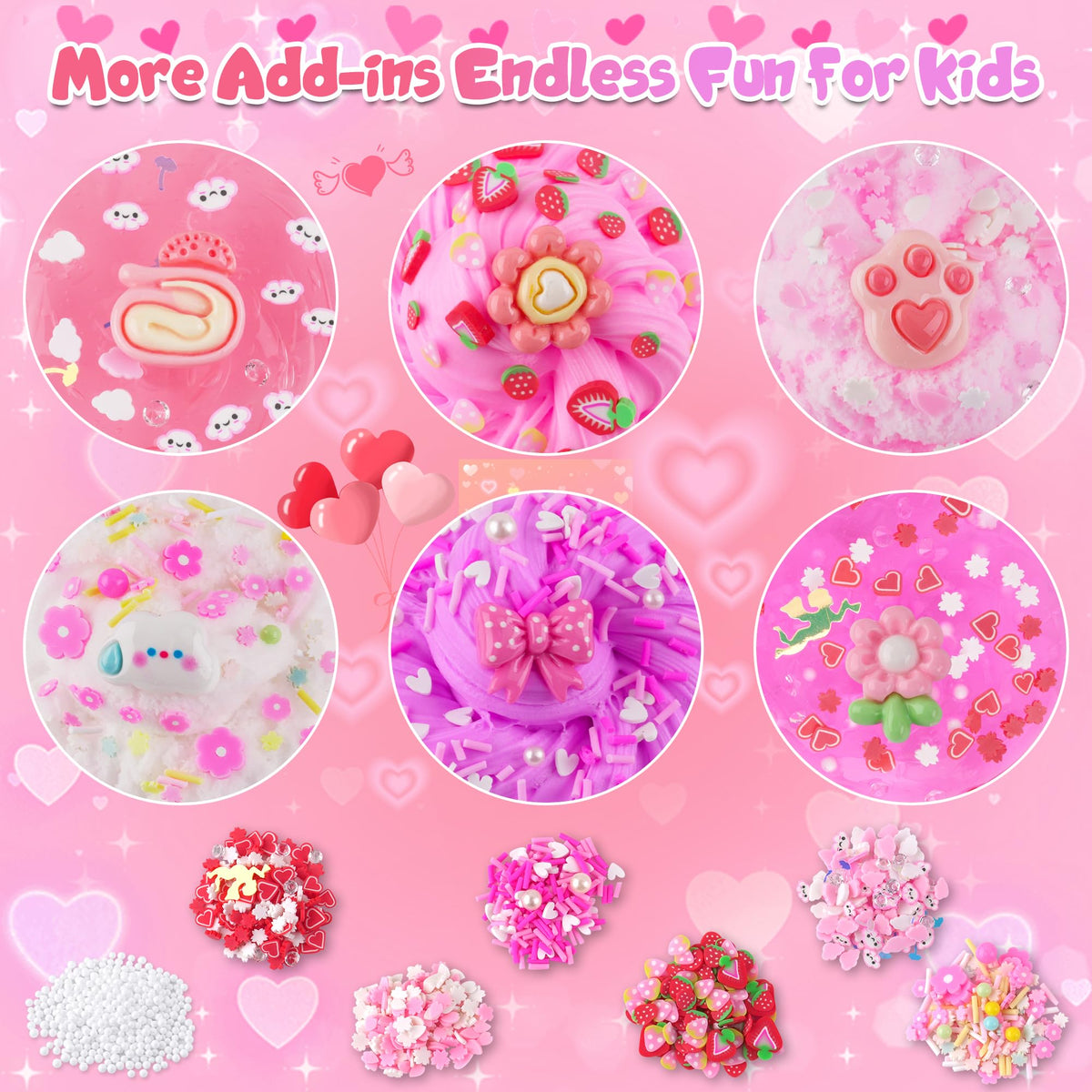 LAWOHO 6-Pack Slimes for Kids | Pink Butter, Cloud & Crystal Slimes Kit