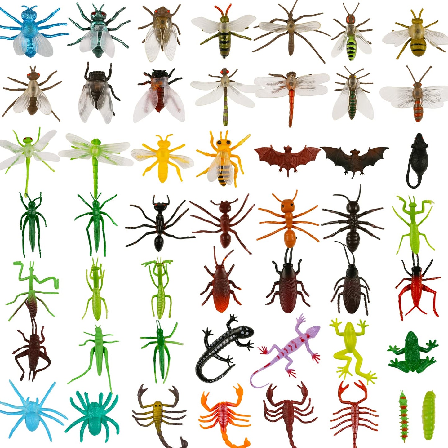 Laxdacee 100 Pcs Realistic Mini Bugs – Kids Insect Figures, Party Favors